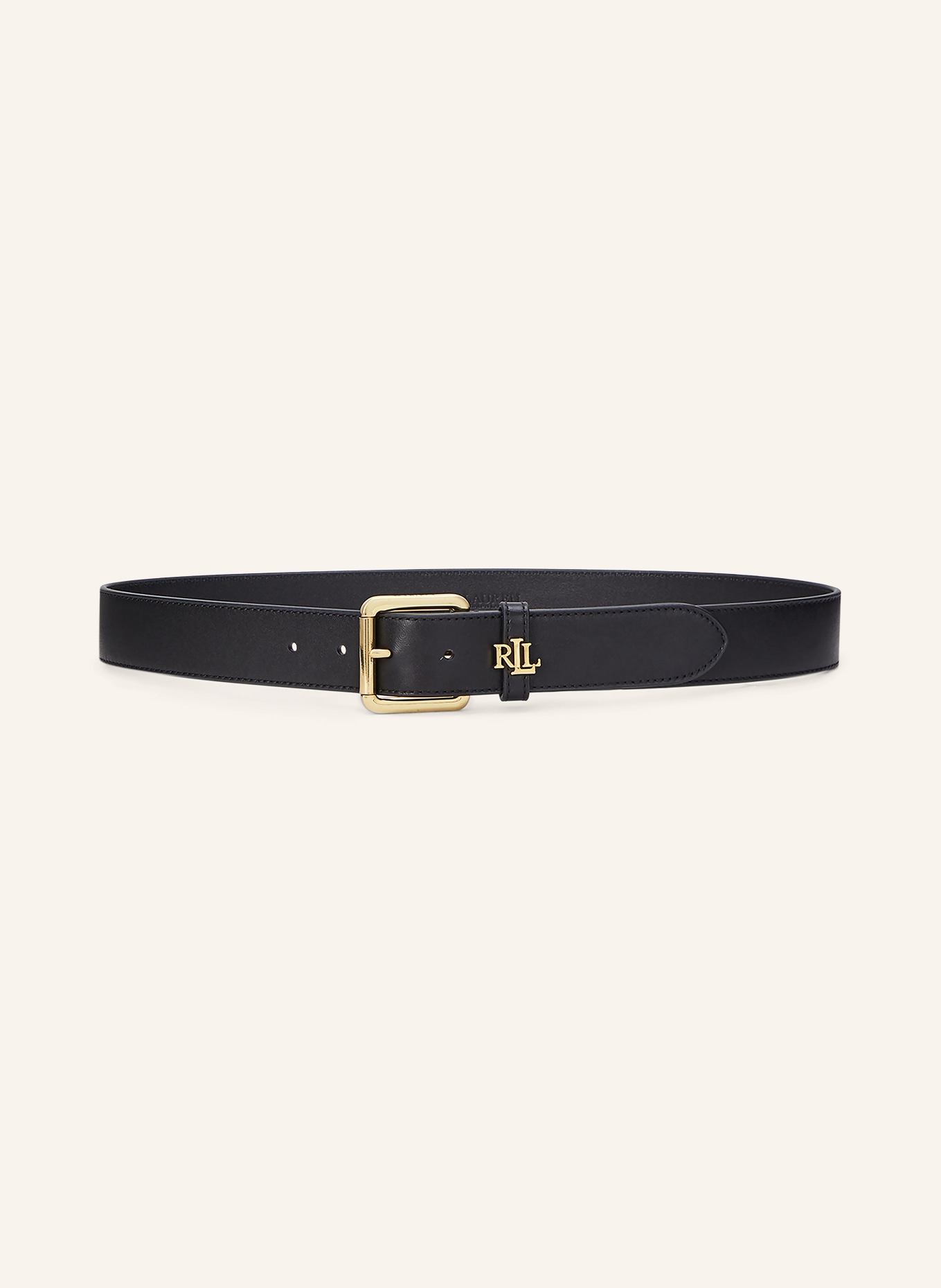 LAUREN RALPH LAUREN Leather belt: BLACK