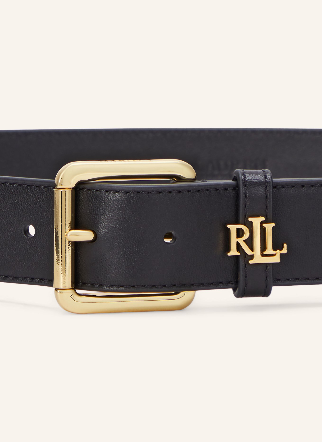 LAUREN RALPH LAUREN Leather belt: BLACK