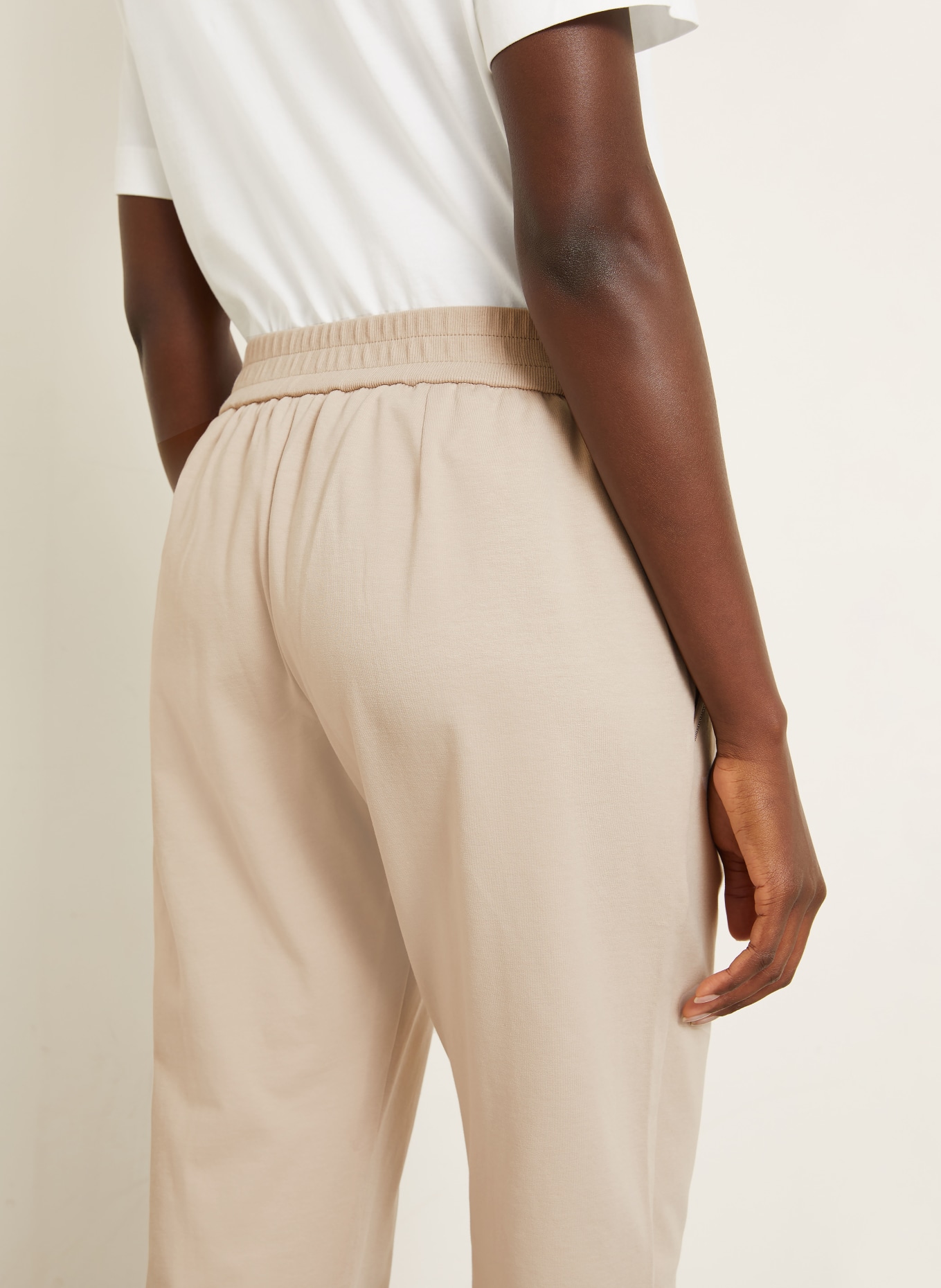 BRUNELLO CUCINELLI Hose im Joggingstil mit Schmucksteinen: HELLBRAUN