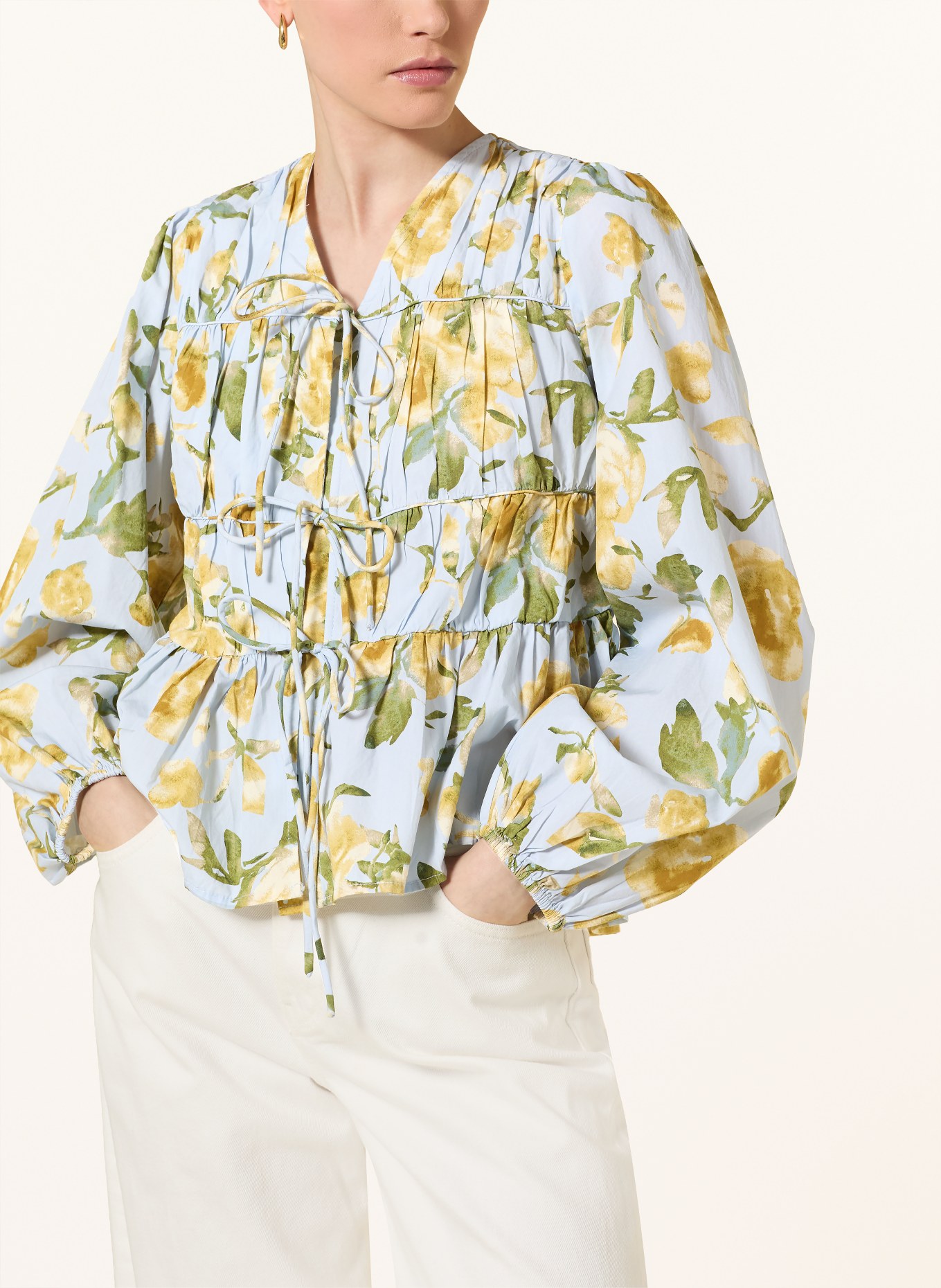 Y.A.S. Bluse: HELLBLAU / GELB / GRÜN