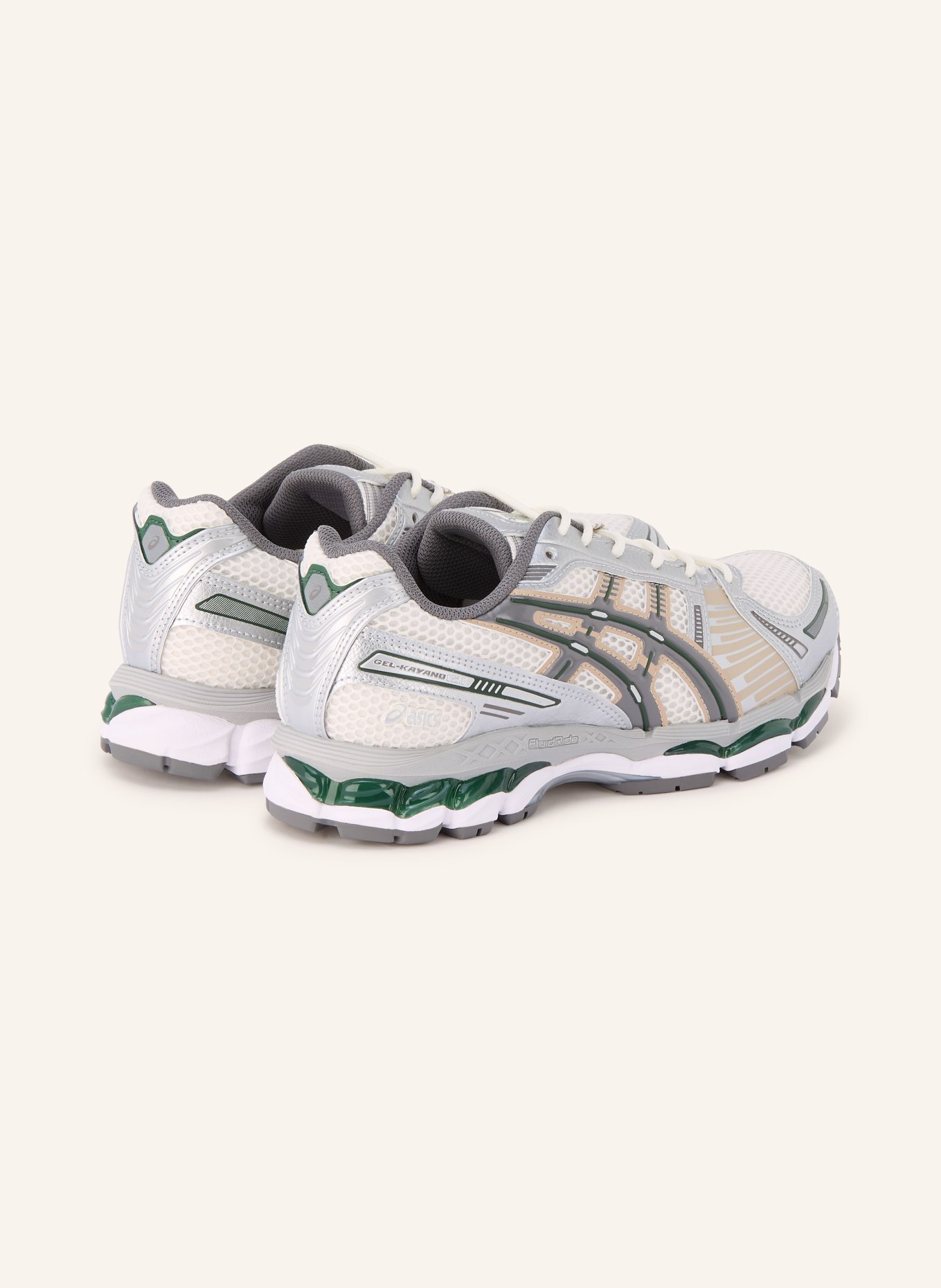 ASICS GEL-KAYANO 12.1 sneaker: CREAM / SILVER / DARK GREEN