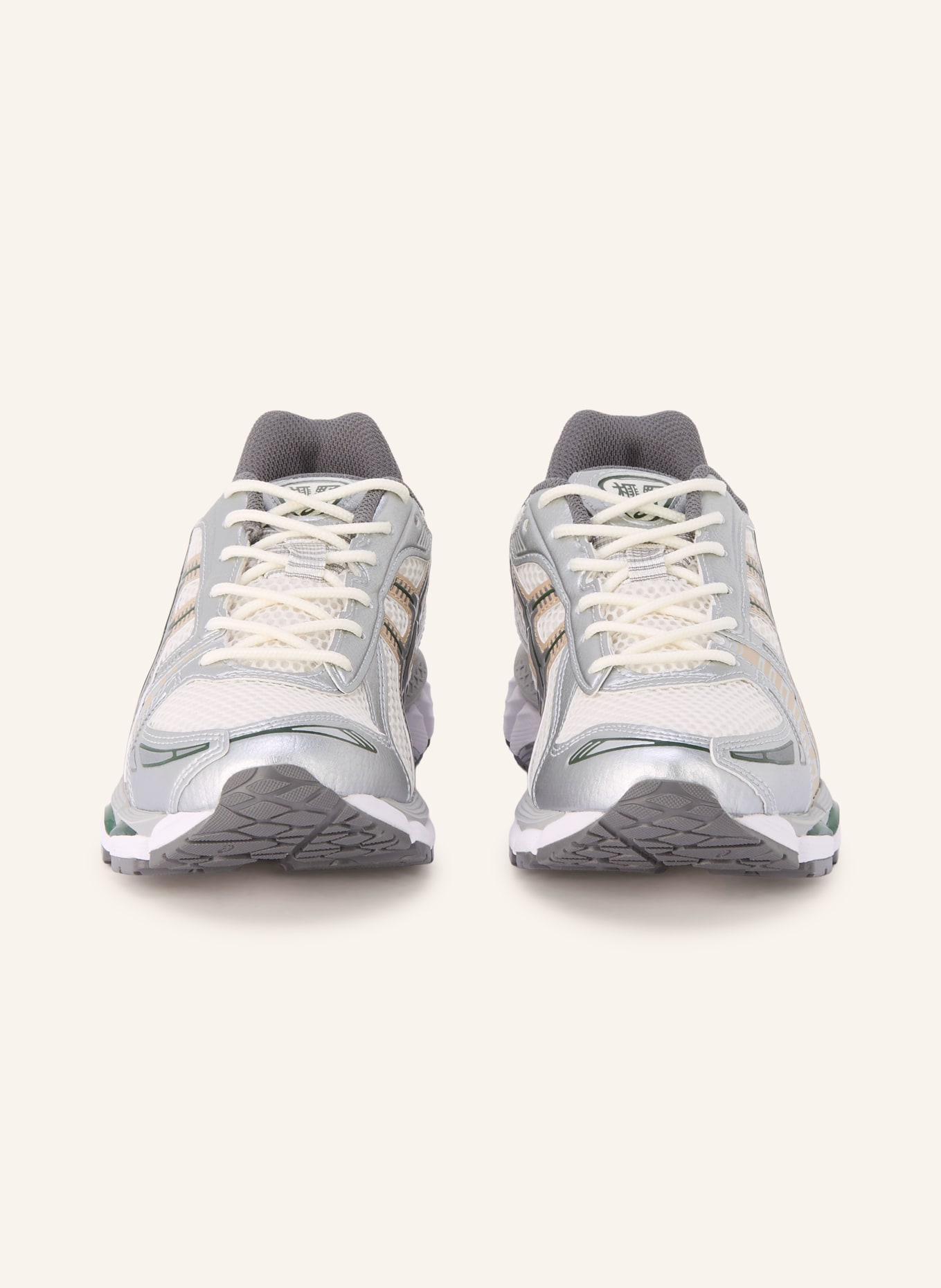 ASICS GEL-KAYANO 12.1 sneaker: CREAM / SILVER / DARK GREEN