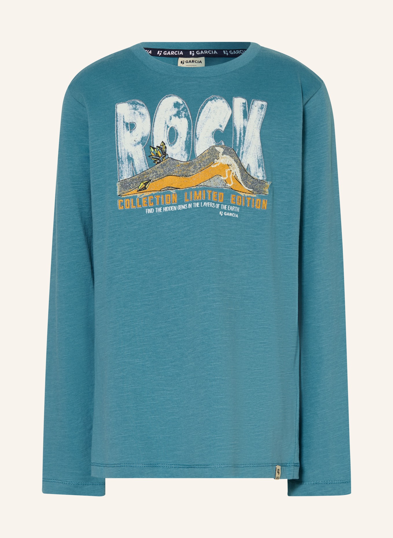 GARCIA Longsleeve: TÜRKIS / DUNKELGELB / WEISS