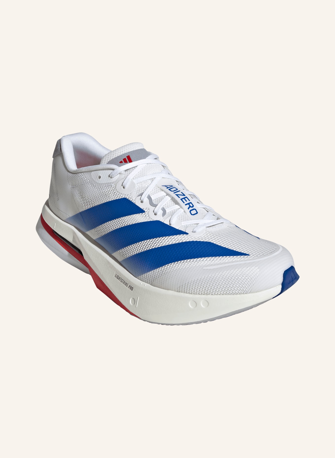 adidas ADIZERO BOSTON 13 running shoes: WHITE / RED / BLUE