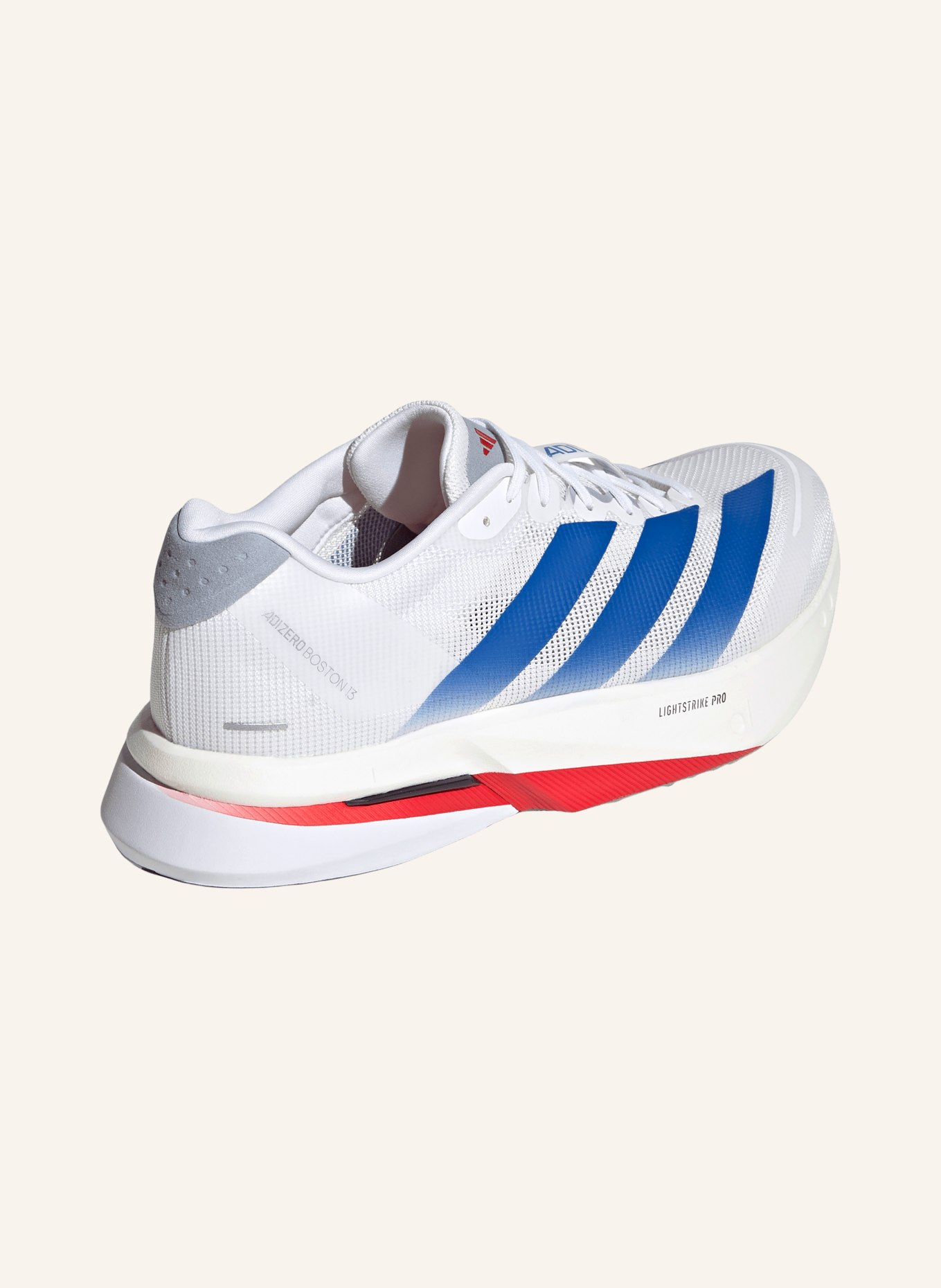 adidas ADIZERO BOSTON 13 running shoes: WHITE / RED / BLUE