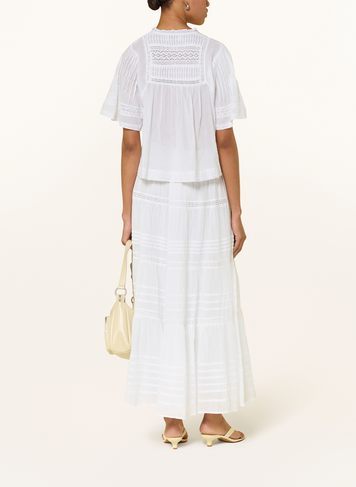 NEO NOIR Blusenshirt SIAMA mit Spitze: WEISS