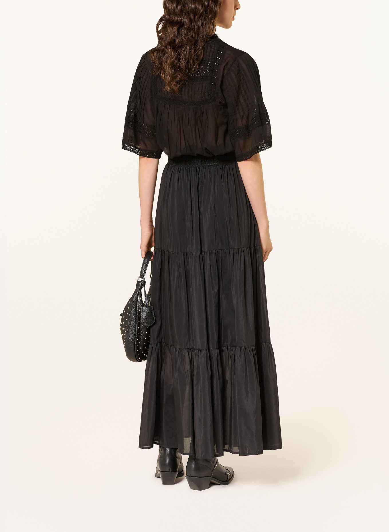 NEO NOIR Blusenshirt SIAMA mit Spitze: SCHWARZ