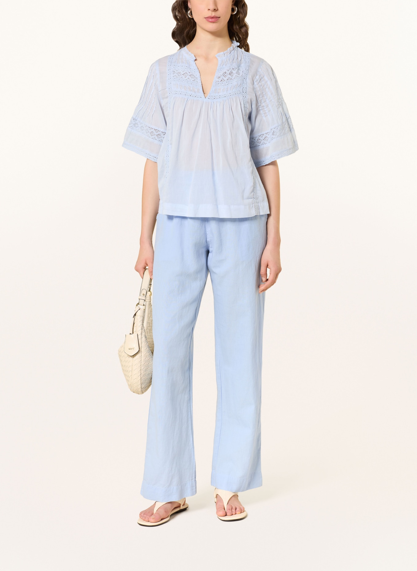 NEO NOIR Chemisier SIAMA avec dentelle: BLEU CLAIR