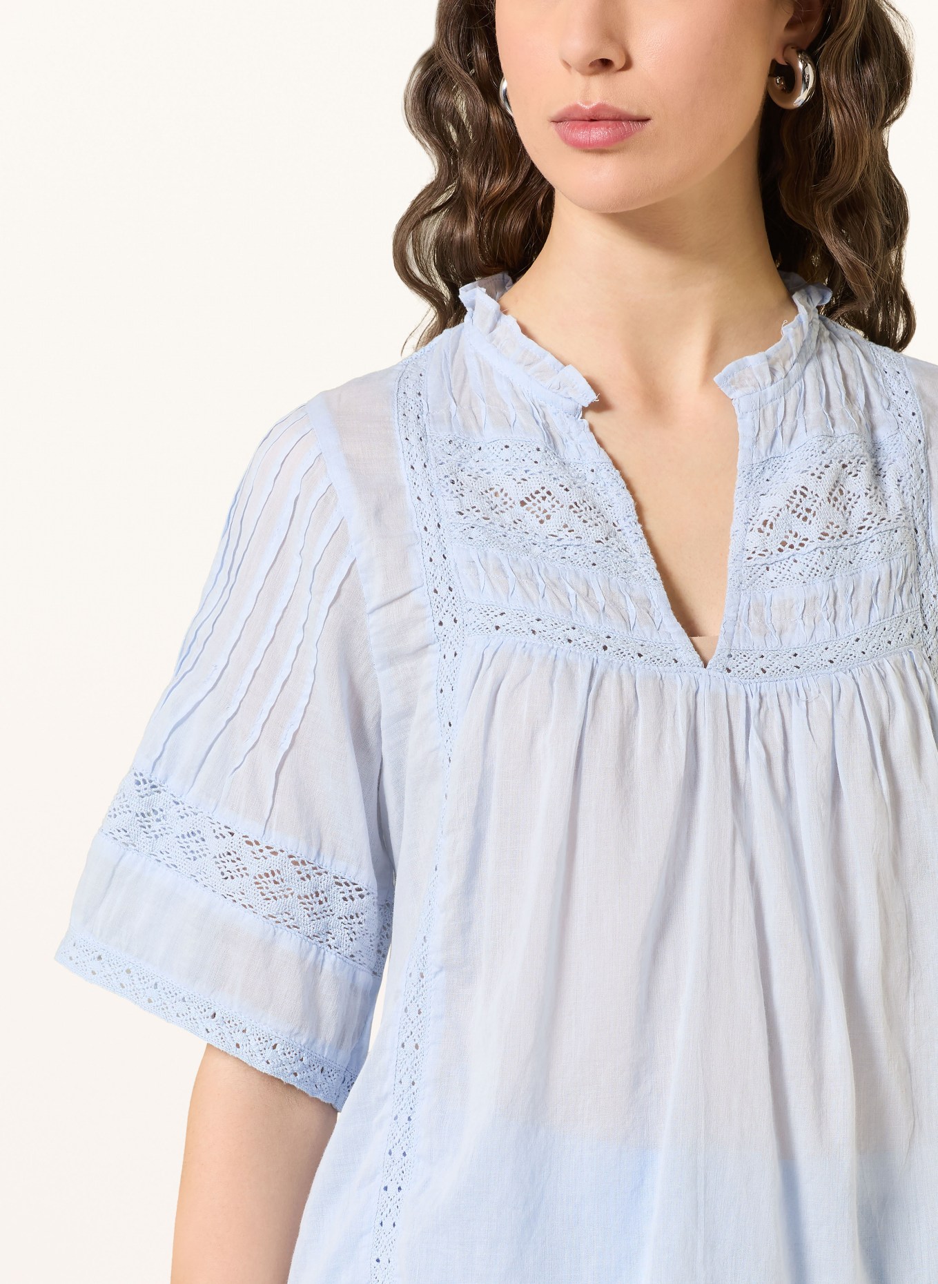 NEO NOIR Chemisier SIAMA avec dentelle: BLEU CLAIR