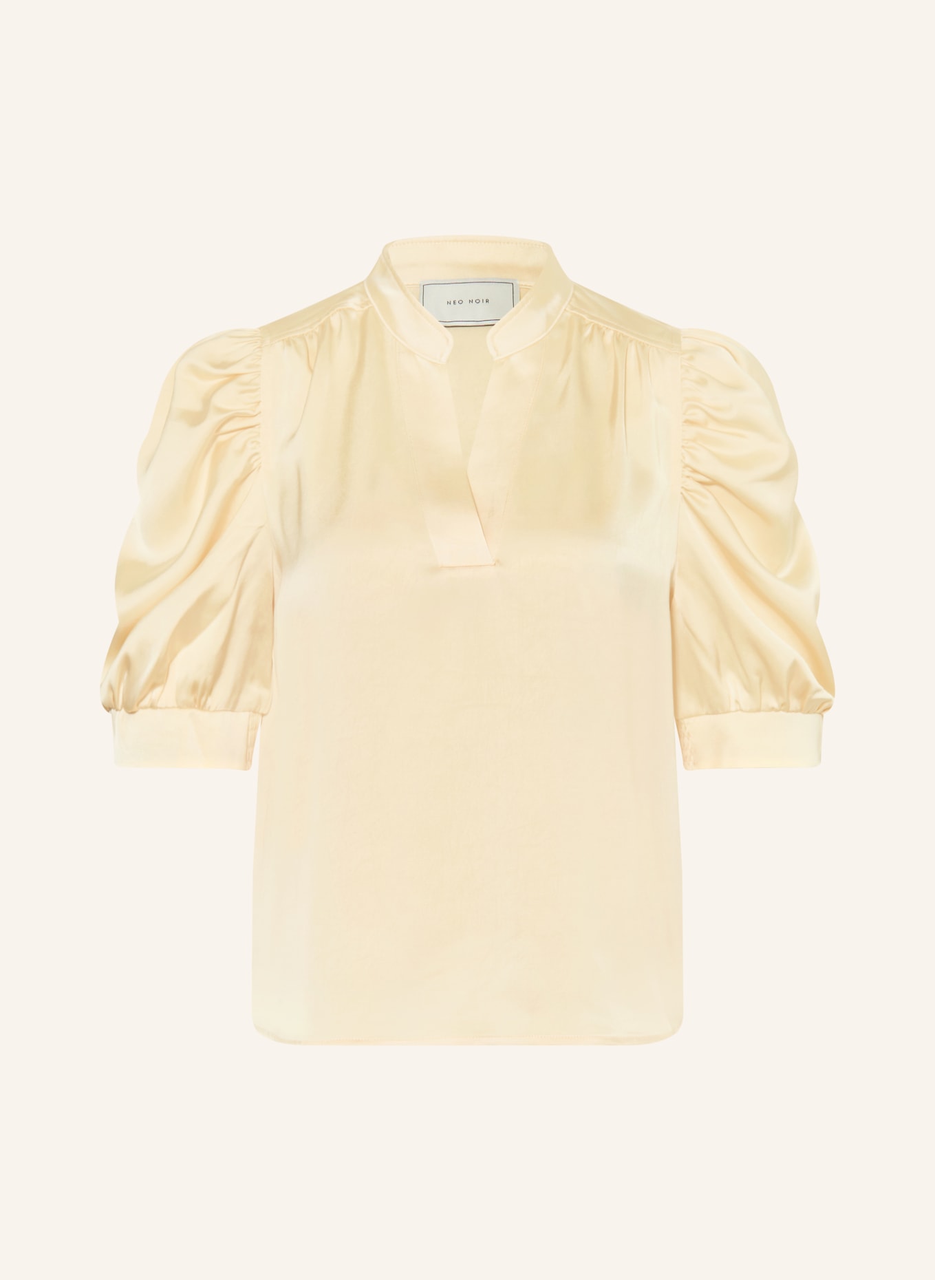 NEO NOIR Blusenshirt ROELLA aus Satin: HELLGELB