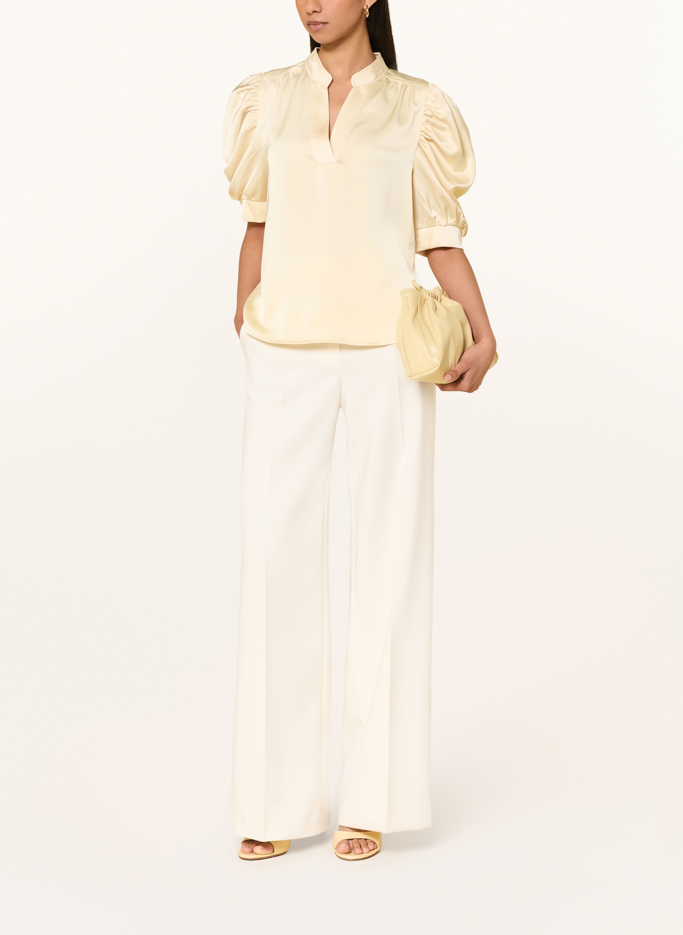 NEO NOIR Blusenshirt ROELLA aus Satin: HELLGELB