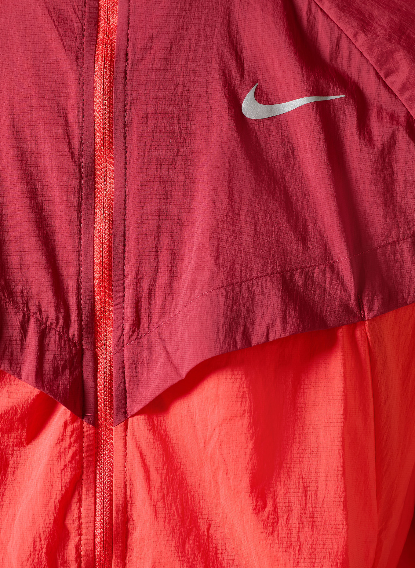 Nike Běžecká bunda STRIDE: ČERVENÁ / ŠEDÁ / TMAVĚ ČERVENÁ