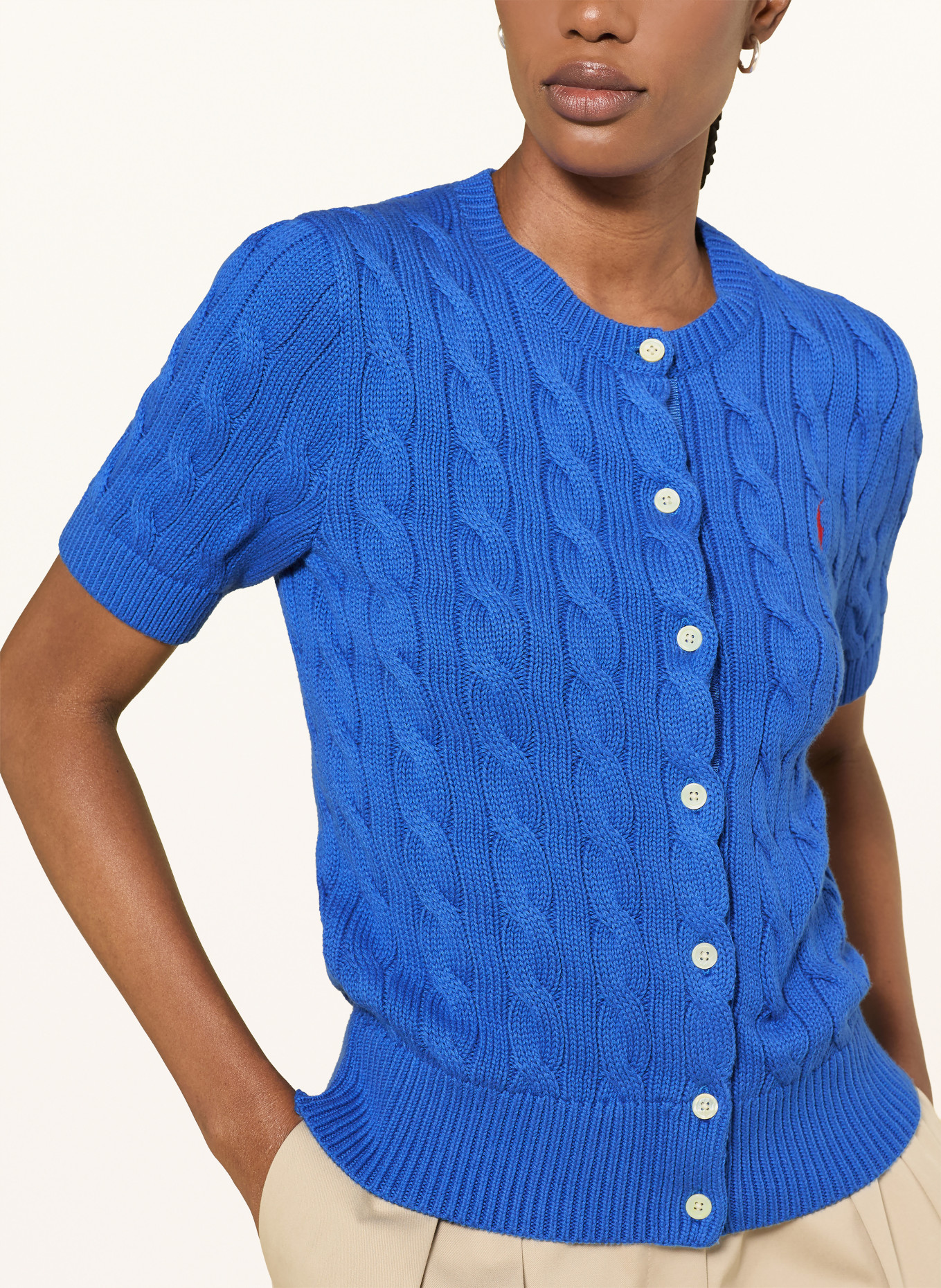 POLO RALPH LAUREN Pletený kardigan: TMAVĚ MODRÁ