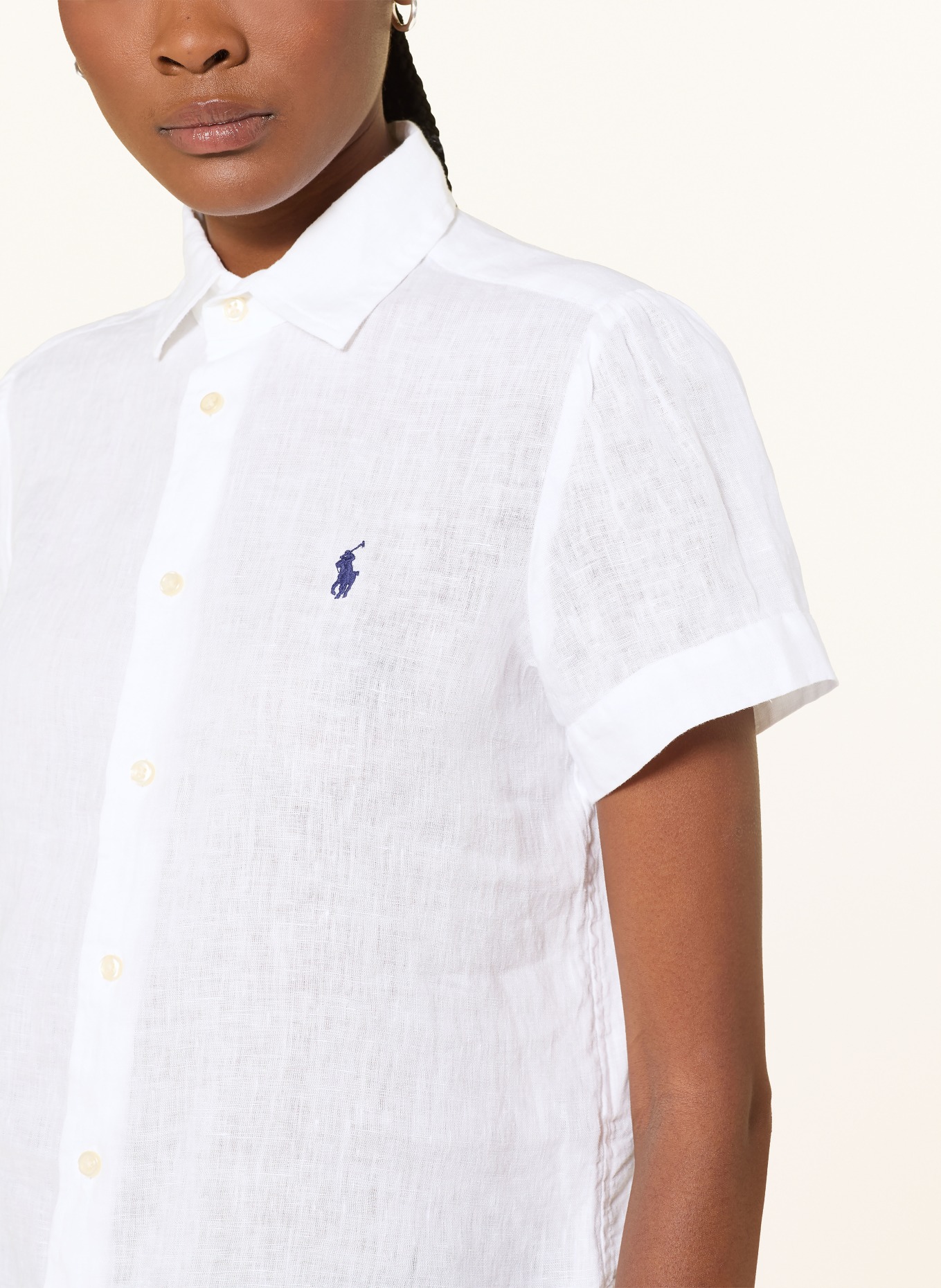 POLO RALPH LAUREN linnen blouse: WIT