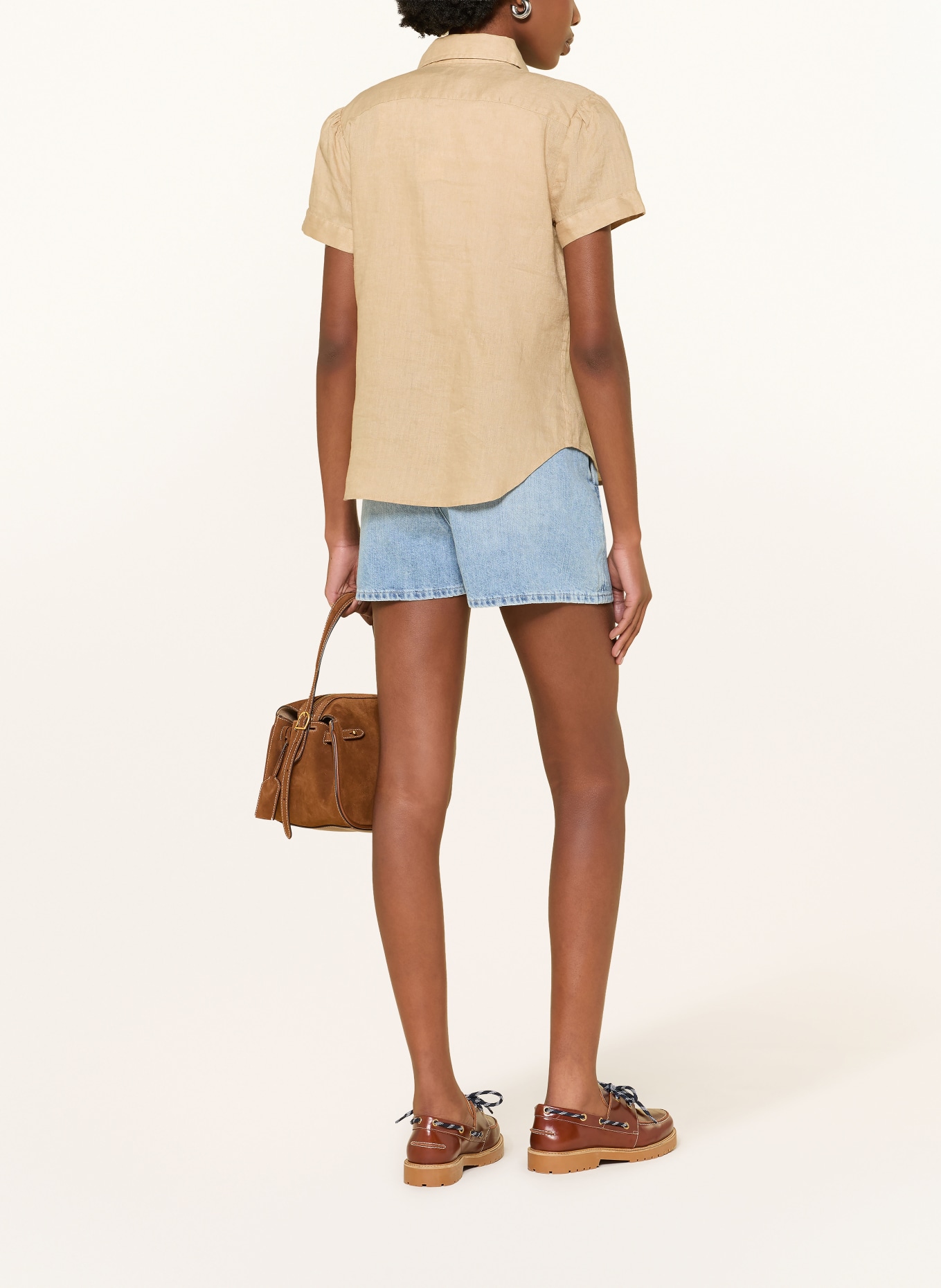 POLO RALPH LAUREN linnen blouse: BEIGE