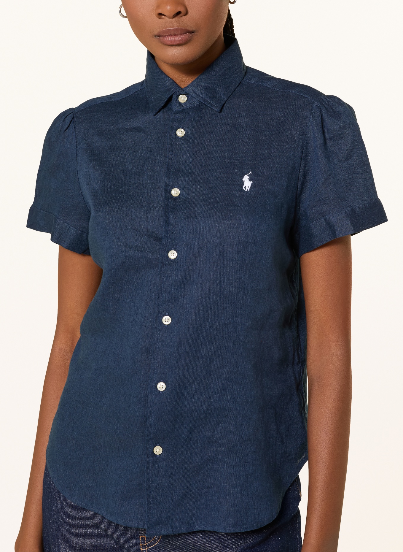 POLO RALPH LAUREN Lněná halenka: TMAVĚ MODRÁ