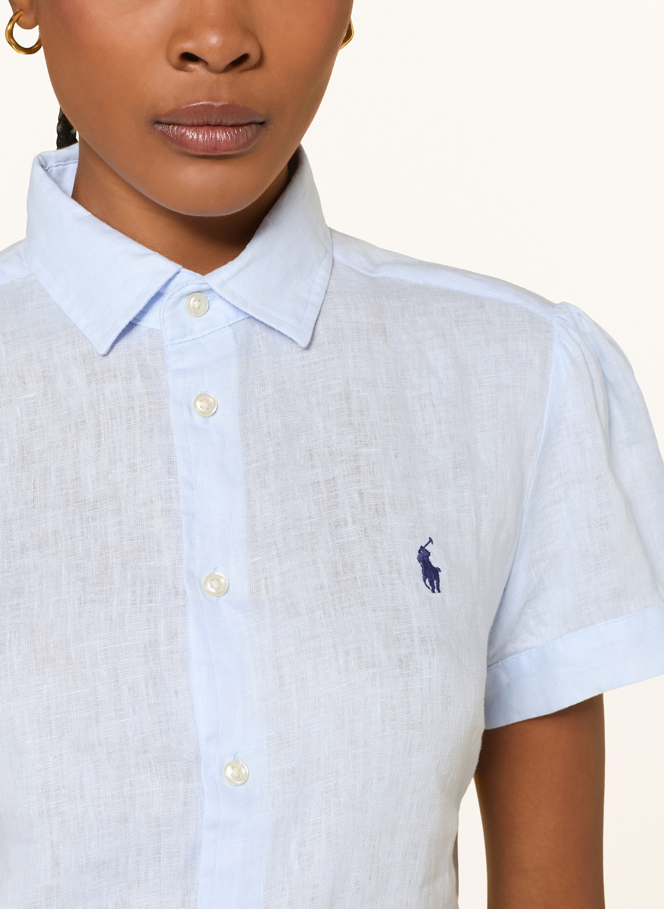POLO RALPH LAUREN chemisier en lin: BLEU CLAIR