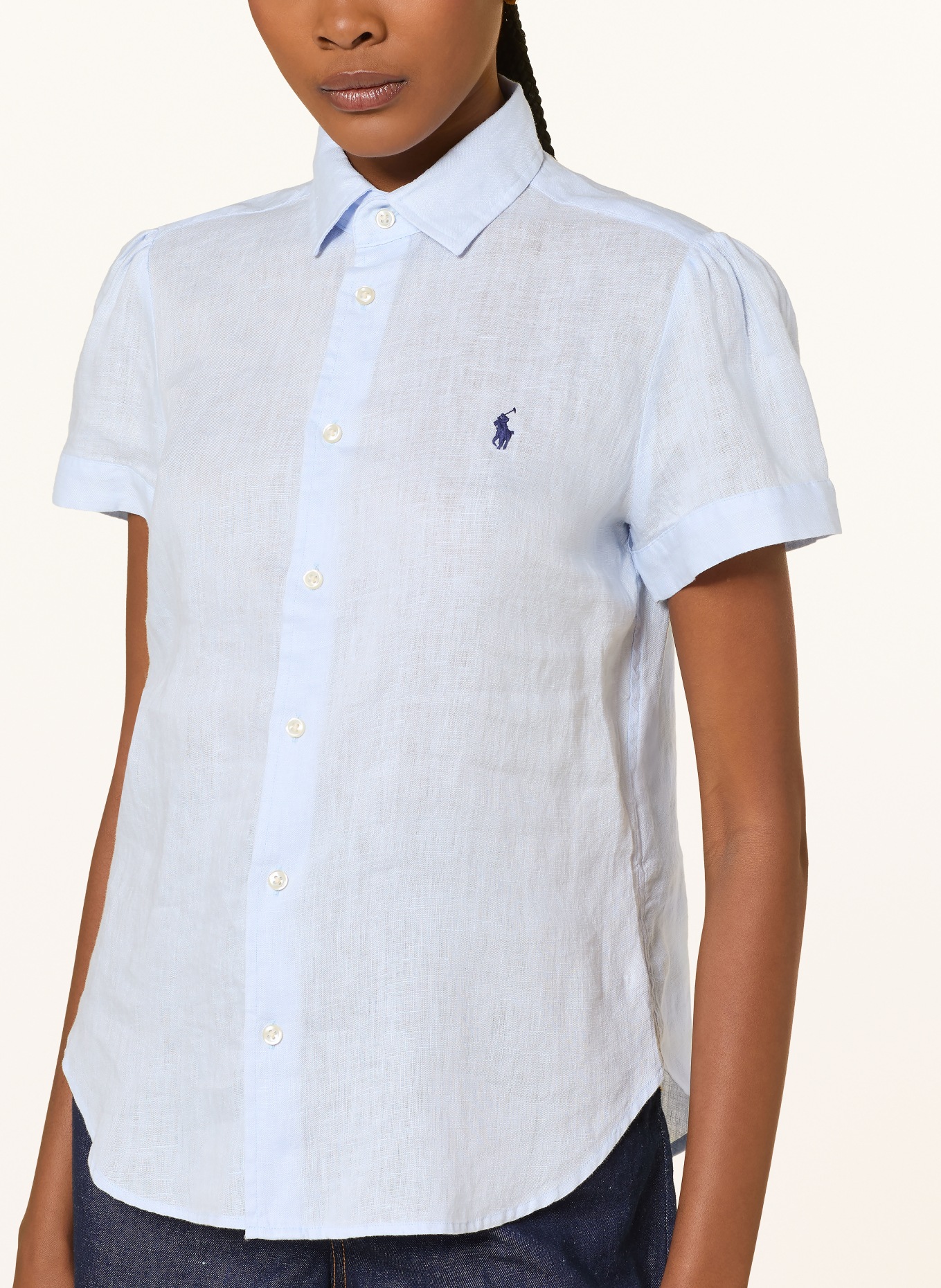 POLO RALPH LAUREN chemisier en lin: BLEU CLAIR