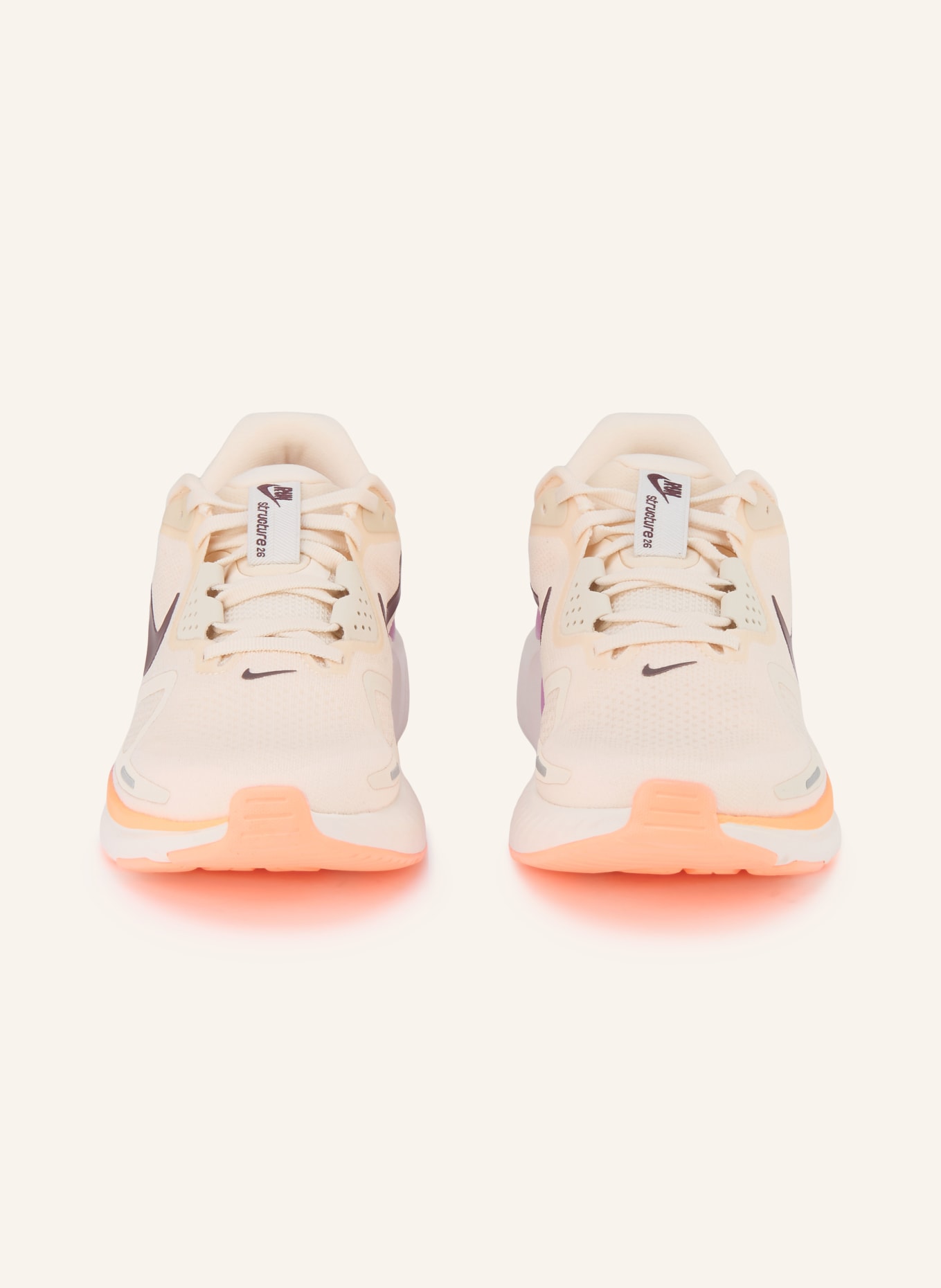 Nike Laufschuhe STRUCTURE 26: BEIGE / DUNKELBRAUN / LILA