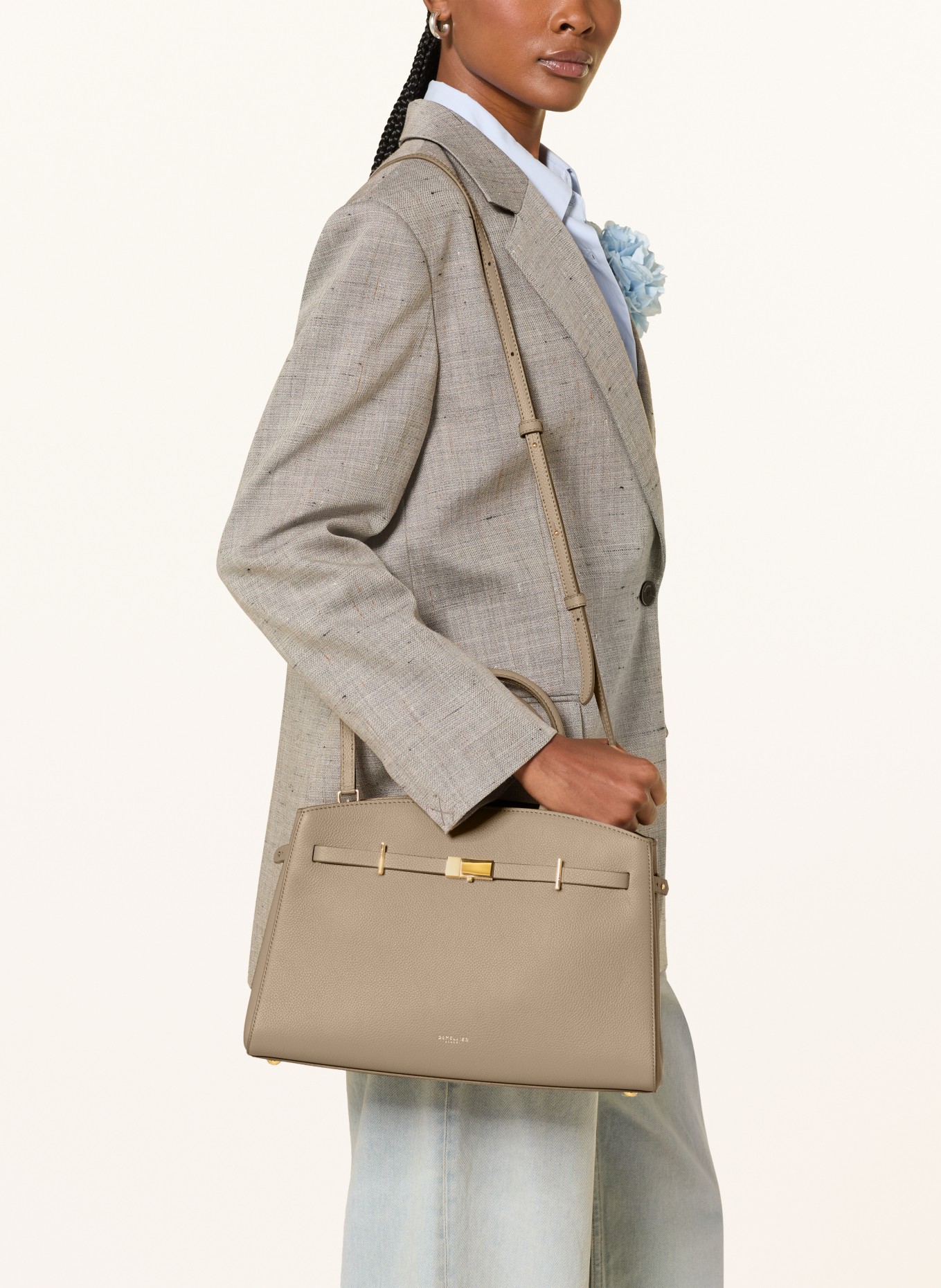 DEMELLIER Sac à main THE HUDSON: CHAMEAU / OR