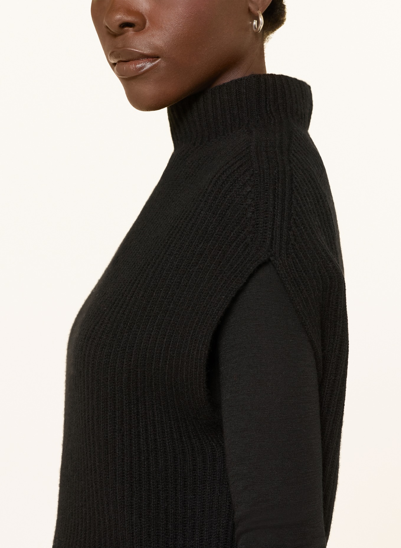 lilienfels Pull sans manches en cachemire: NOIR