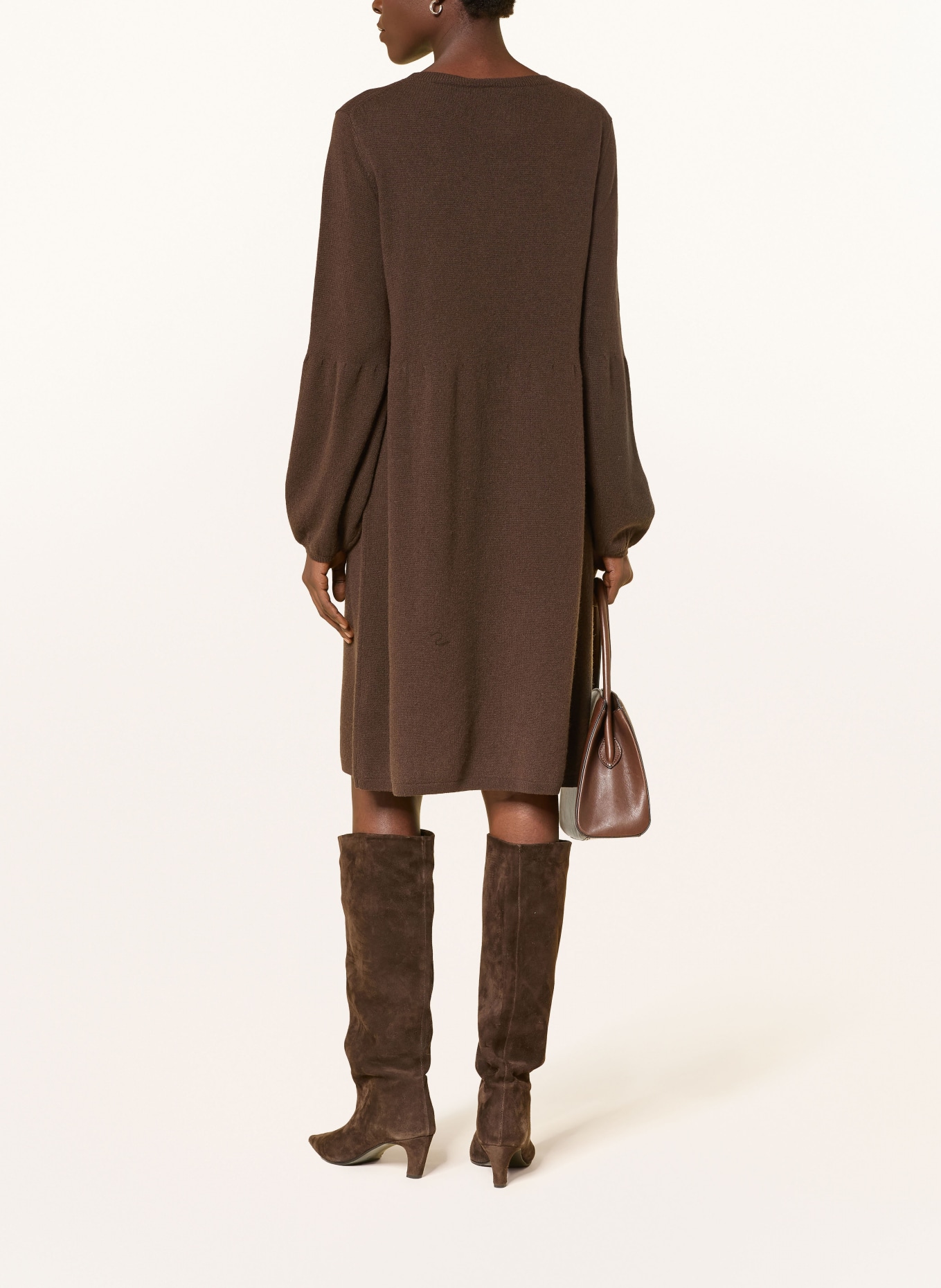 lilienfels Robe en maille avec cachemire: MARRON FONCÉ