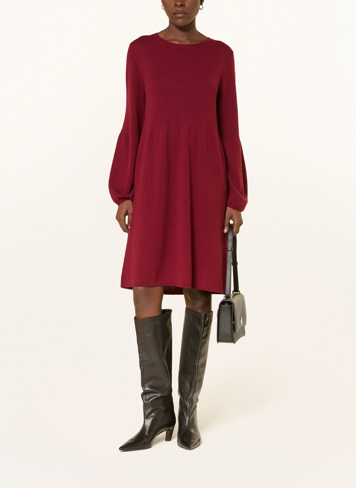 lilienfels Strickkleid mit Cashmere: DUNKELROT