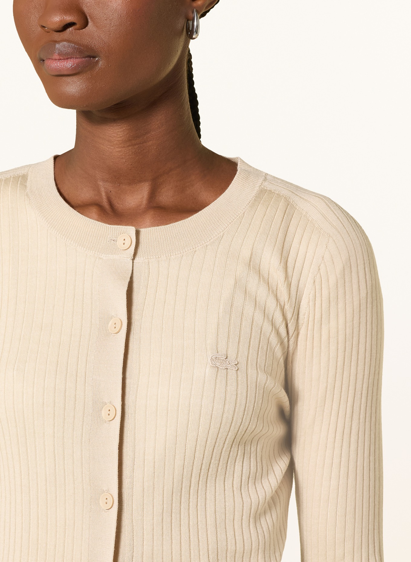 LACOSTE cardigan: BEIGE