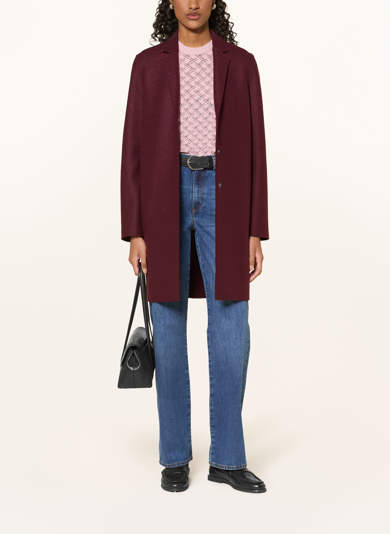 HARRIS WHARF LONDON Wollmantel: DUNKELROT