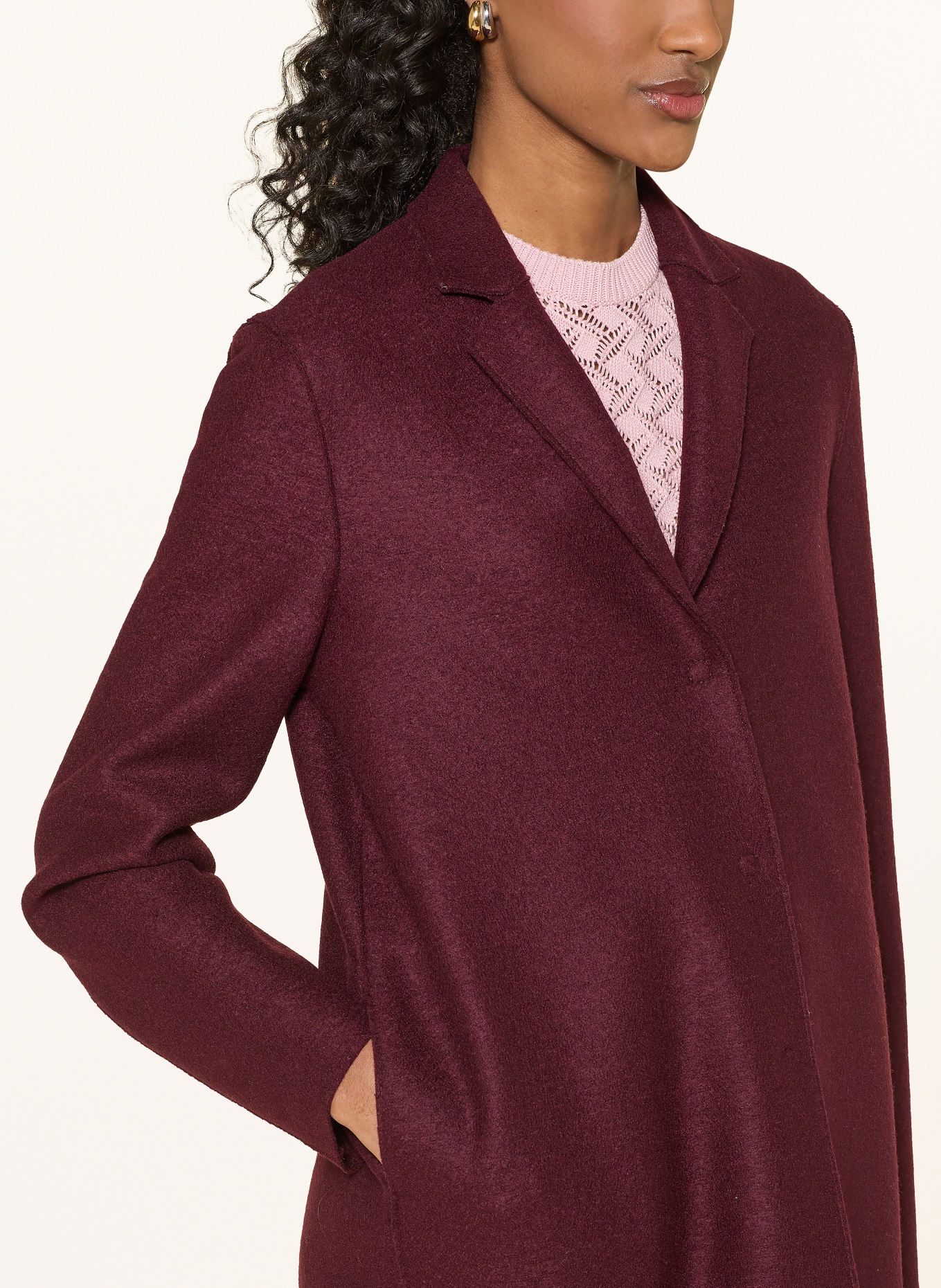 HARRIS WHARF LONDON Wollmantel: DUNKELROT