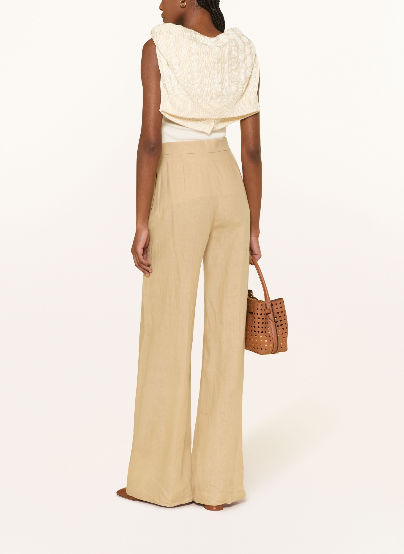 RALPH LAUREN Collection Marlenehose DEAN aus Leinen: BEIGE