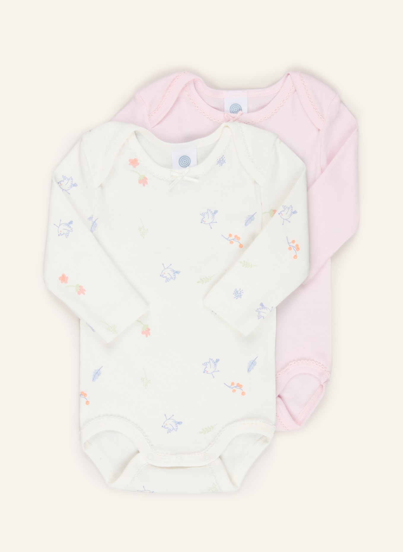 Sanetta 2er-Pack Body: WEISS / ROSA