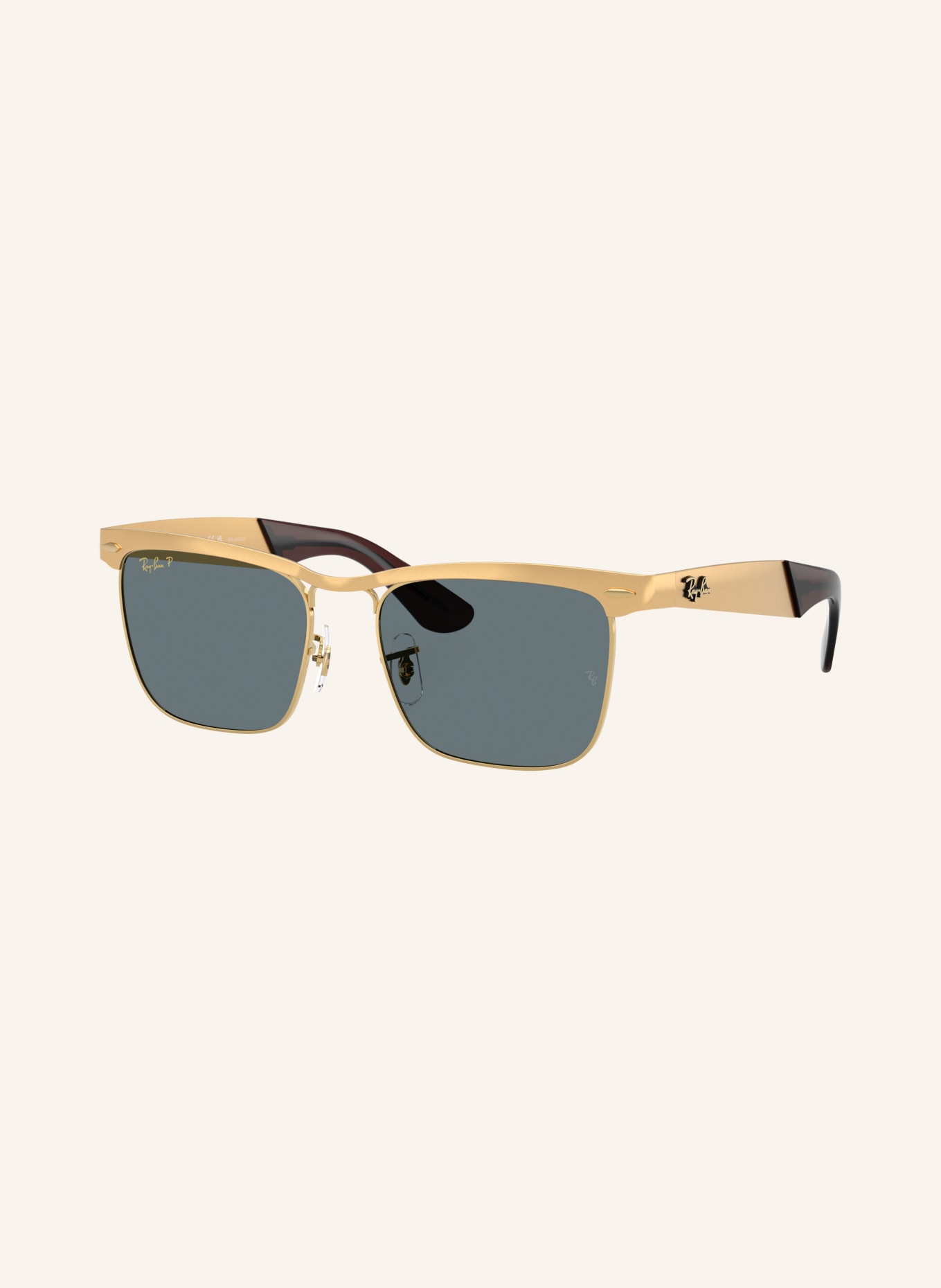 Ray-Ban Sunglasses RB3875: GOLD/DARK BLUE POLARIZED