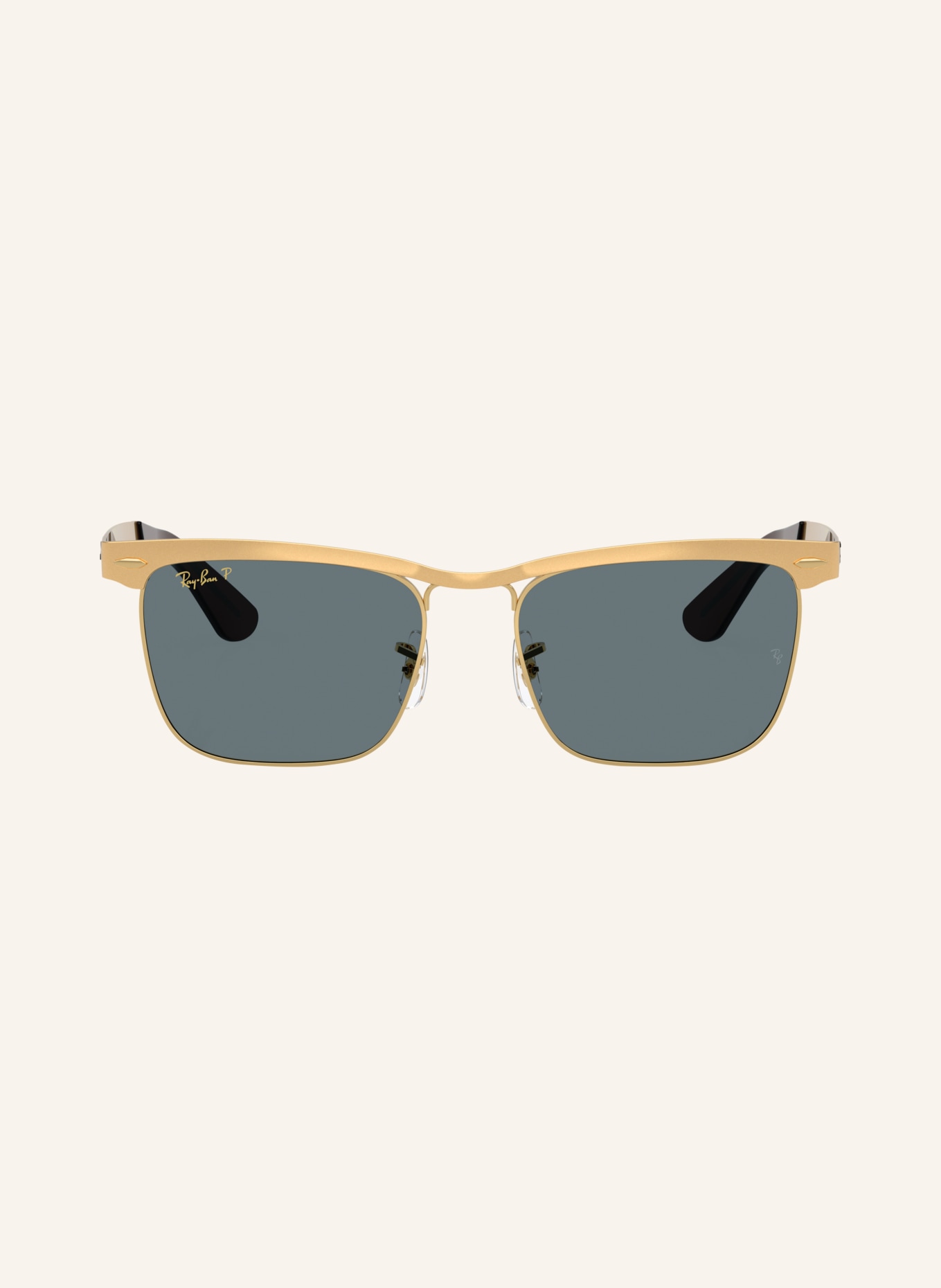 Ray-Ban Sunglasses RB3875: GOLD/DARK BLUE POLARIZED