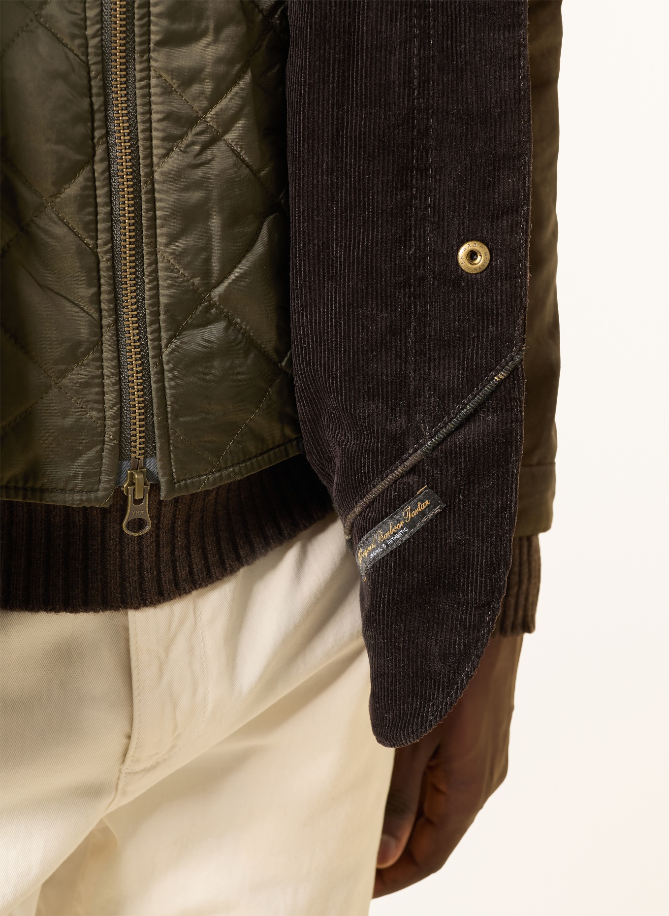 Barbour Veldjas OGSTON WAX: KAKI / MARRON FONCÉ