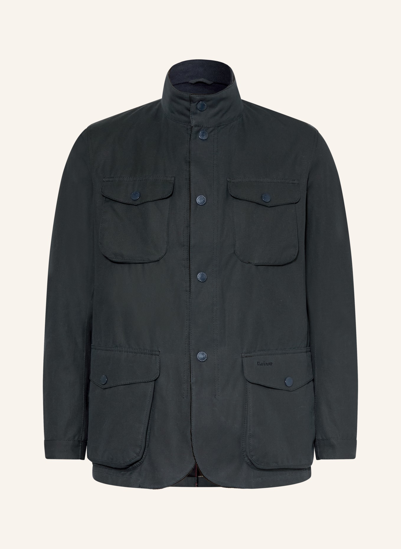 Barbour Fieldjacket OGSTON WAX: DUNKELBLAU / DUNKELBRAUN