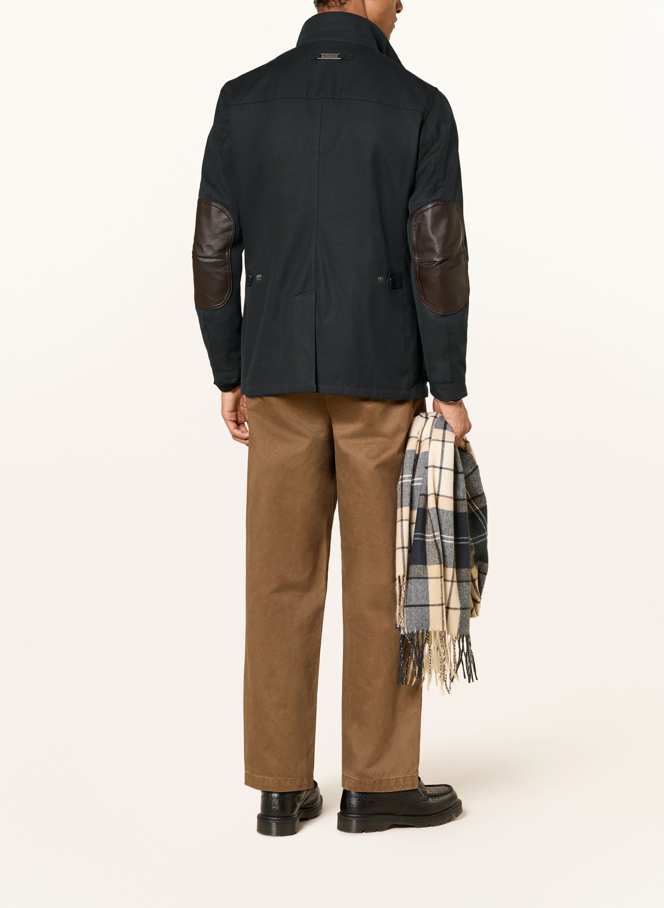 Barbour Fieldjacket OGSTON WAX: DUNKELBLAU / DUNKELBRAUN