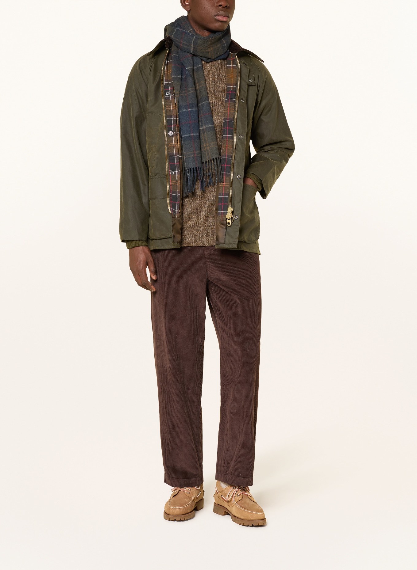 Barbour Fieldjacket BEDALE WAX: KHAKI / DUNKELBRAUN