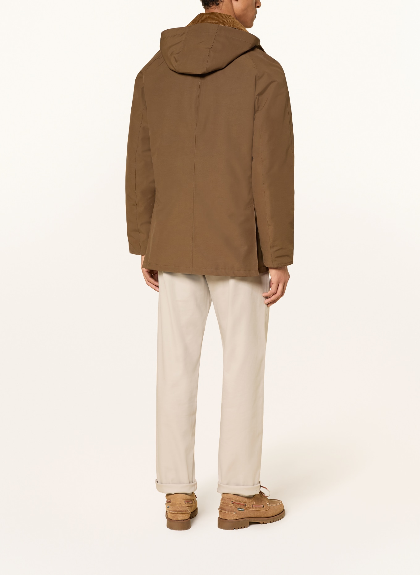 Barbour Jas WINTER ASHBY met afneembare capuchon: KAKI / MARRON FONCÉ