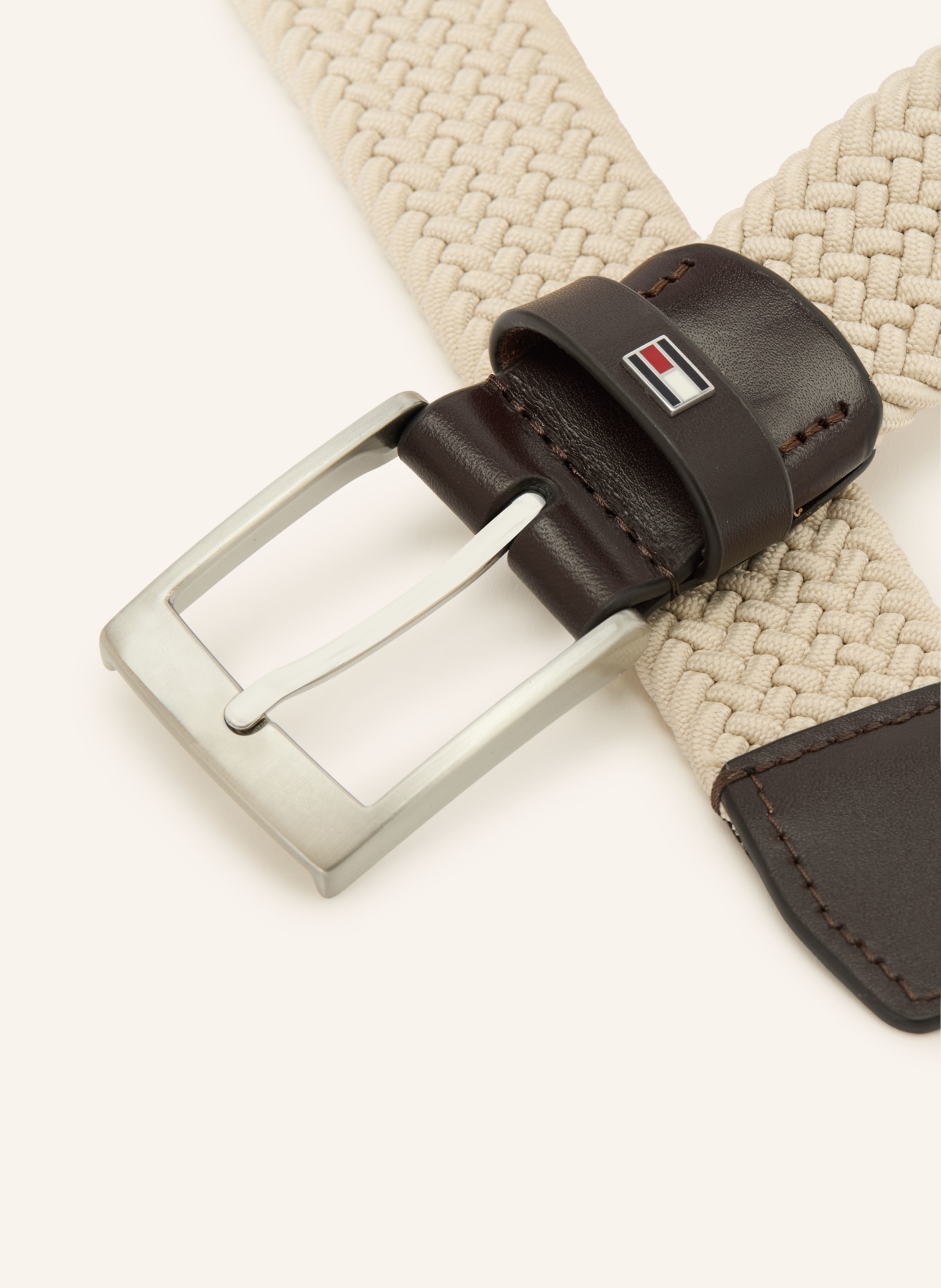 TOMMY HILFIGER Belt ADAN: CREAM / DARK BROWN