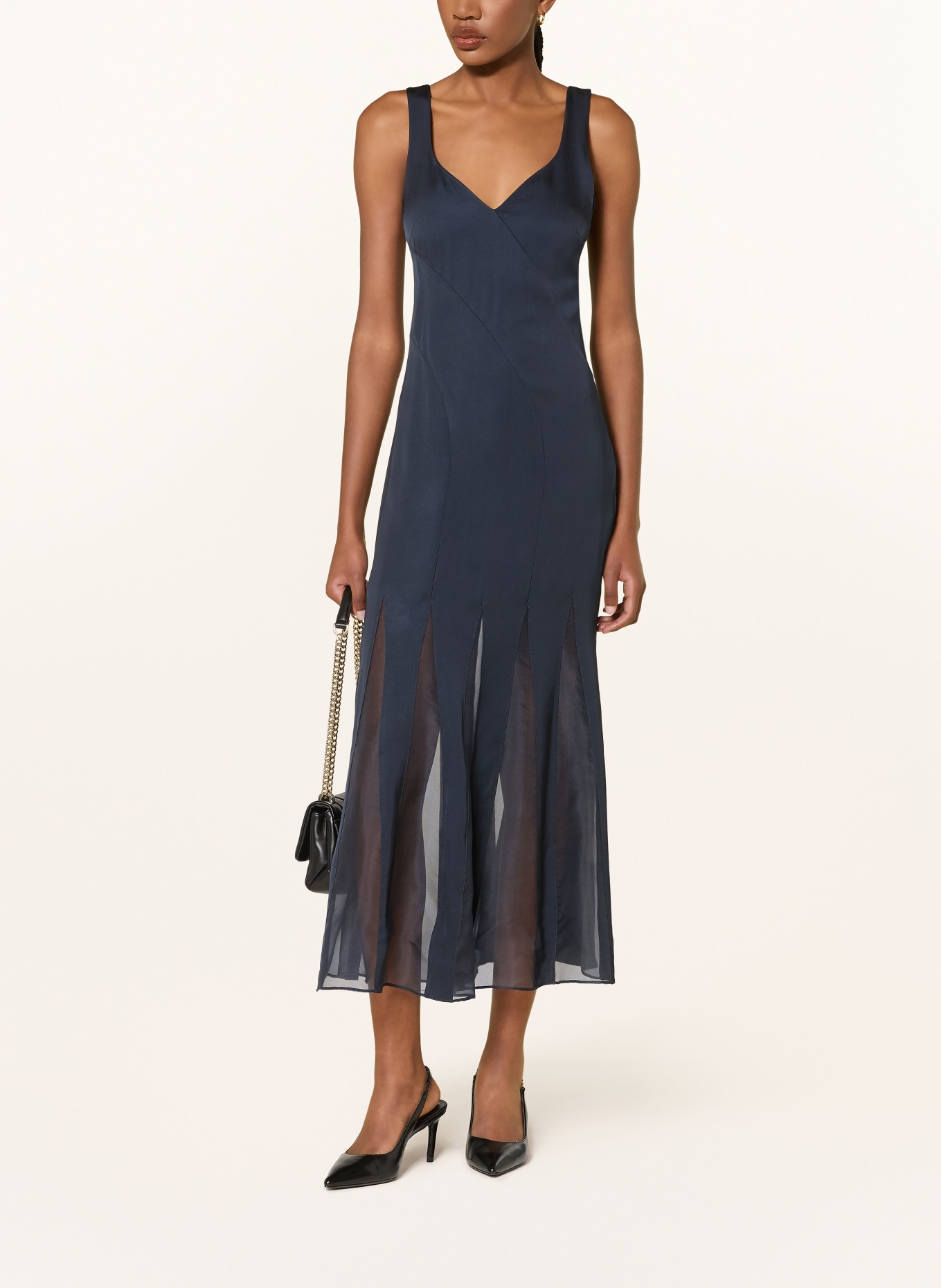 BOSS Satin dress DONABELLI: DARK BLUE