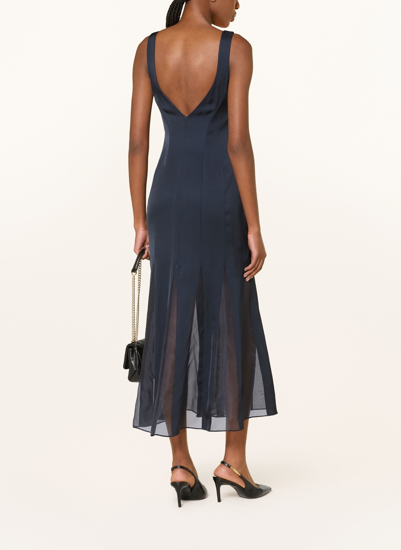 BOSS Satin dress DONABELLI: DARK BLUE