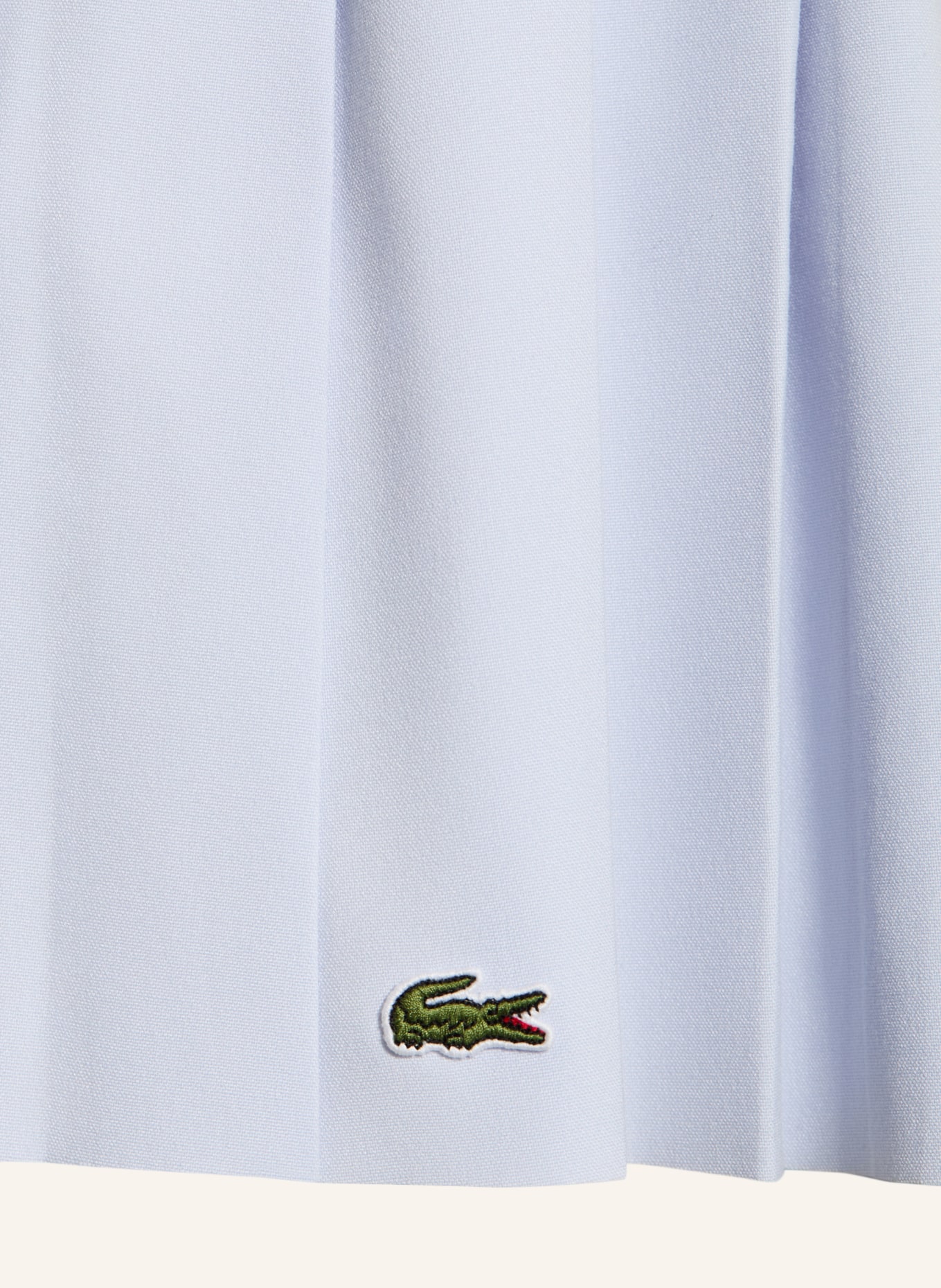 LACOSTE plooirok: LICHTBLAUW