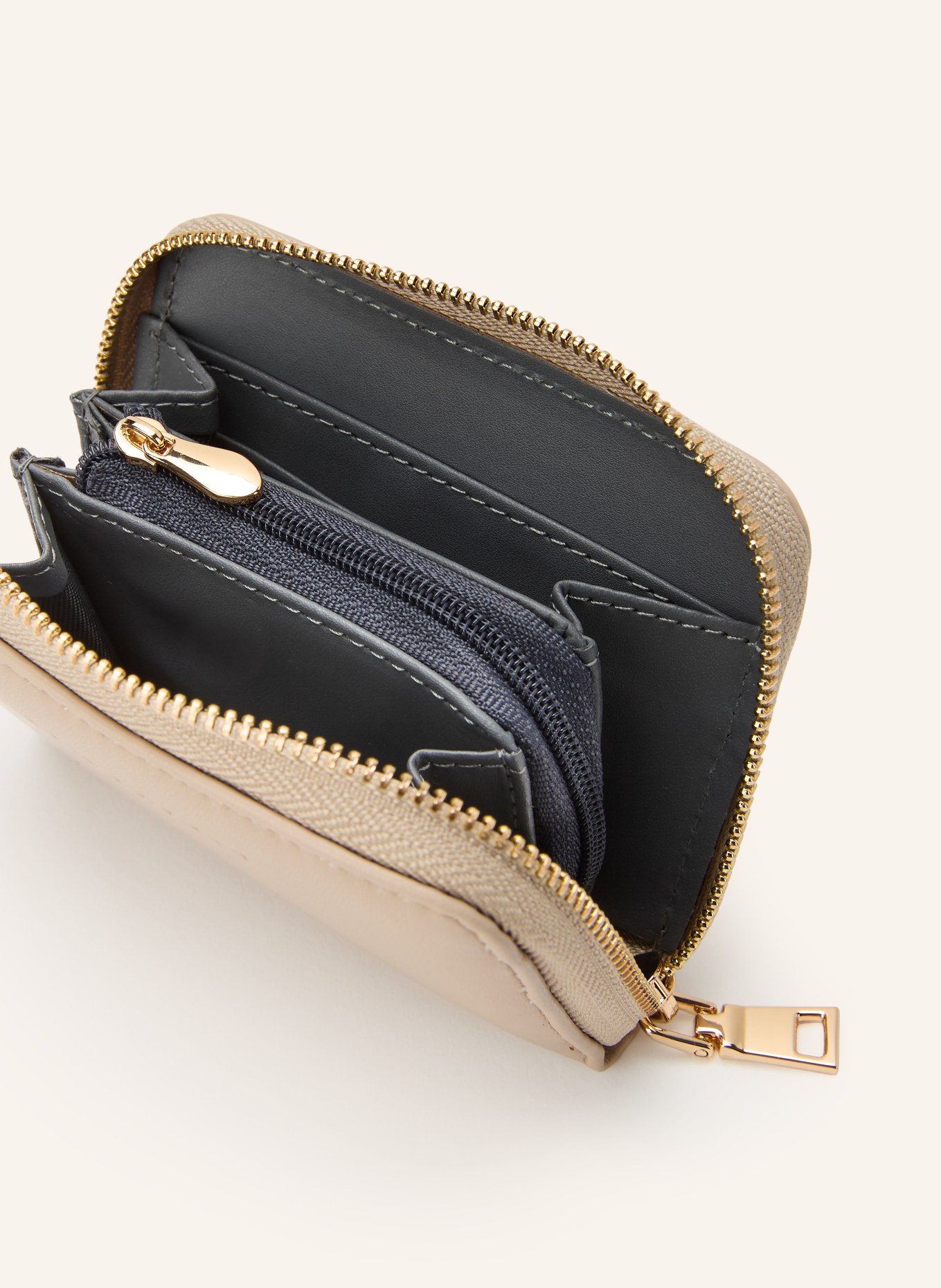 SEIDENFELT Geldbörse YLVA: BEIGE / GOLD