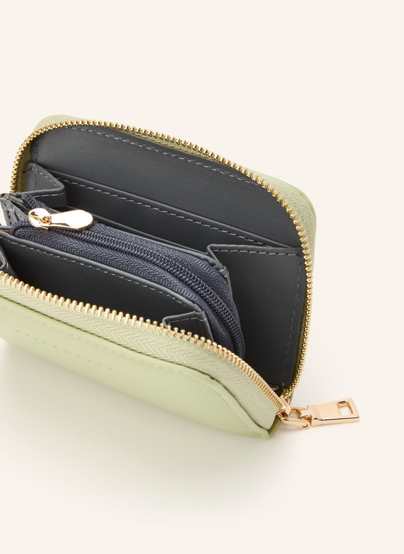 SEIDENFELT Geldbörse YLVA: HELLGRÜN / GOLD