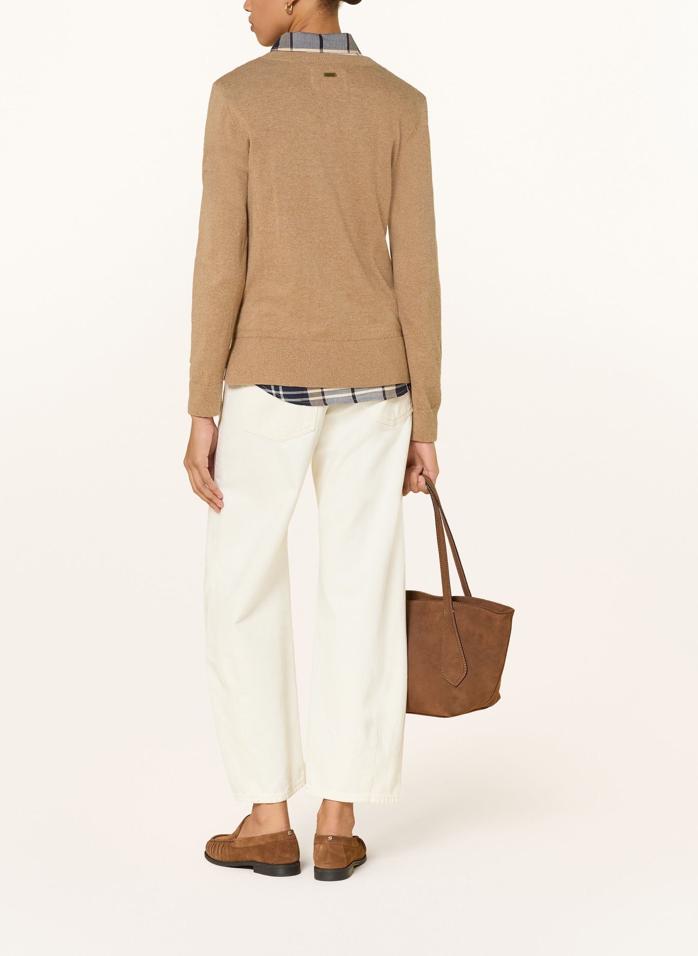 Barbour Trui FAREHAM: CAMEL / BRUIN / WIT