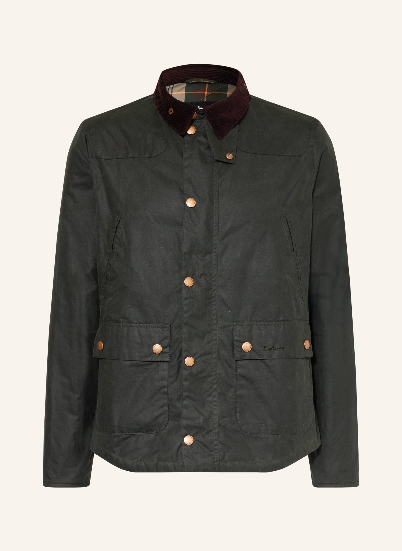 Barbour REELIN field jacket: DARK GREEN / DARK BROWN