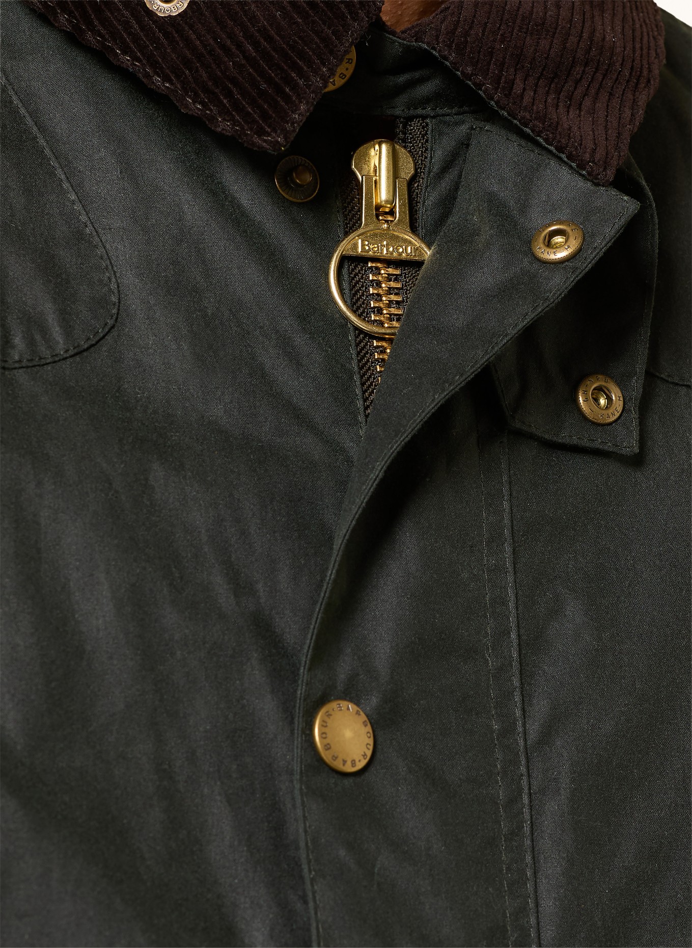 Barbour REELIN field jacket: DARK GREEN / DARK BROWN