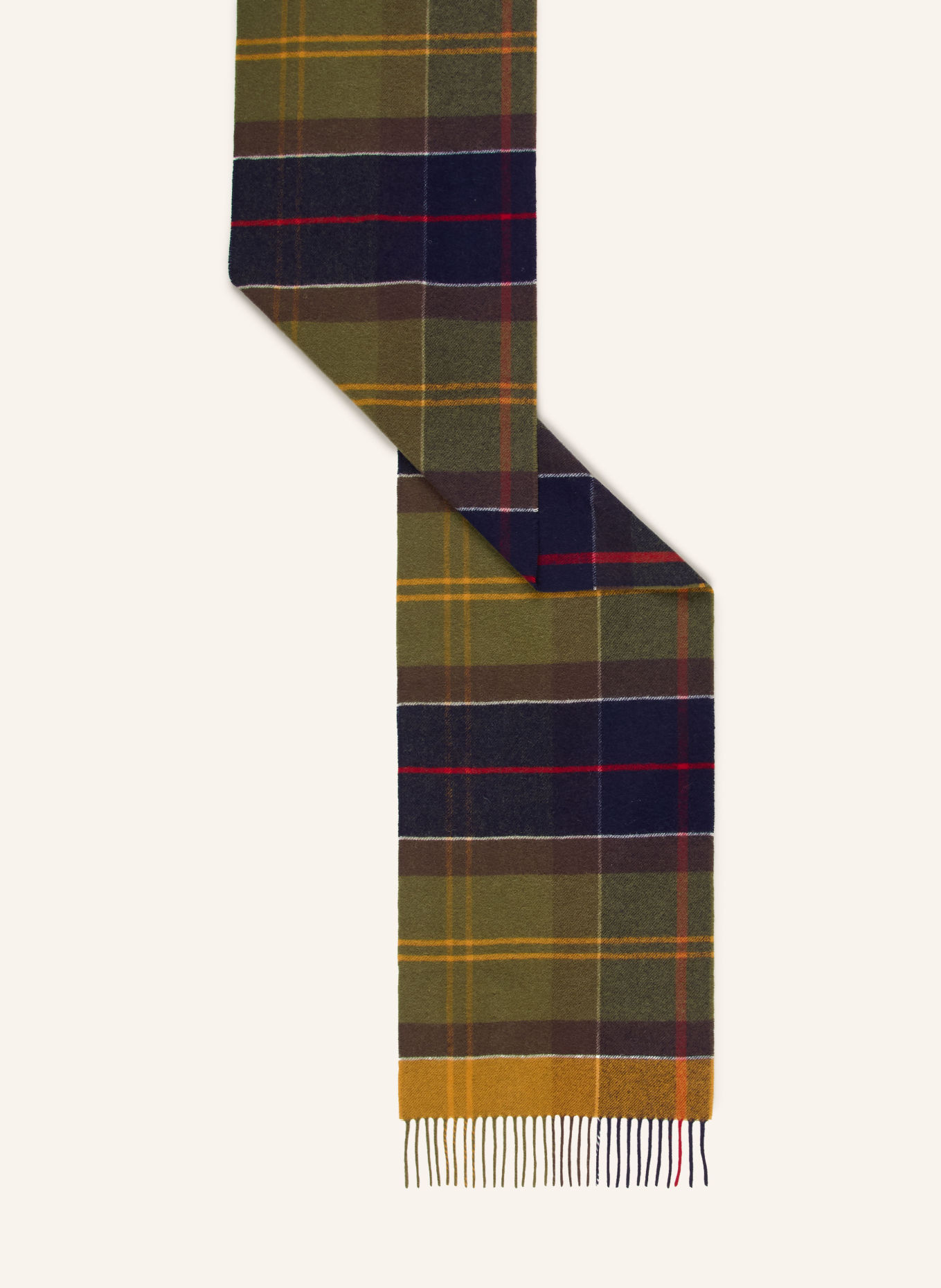 Barbour Sjaal INVERNESS: DONKERBLAUW / ROOD / KAKI