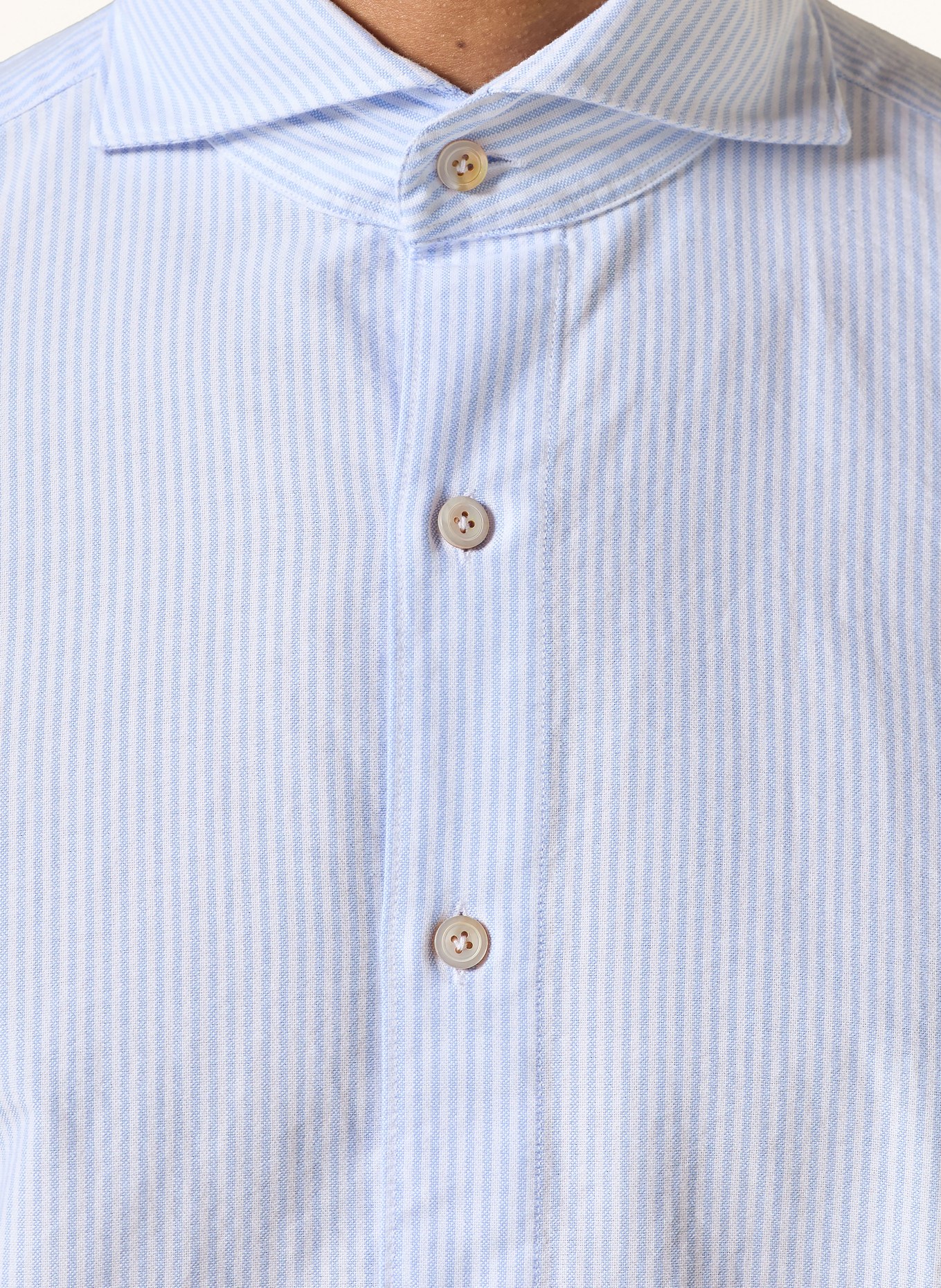 FINAMORE 1925 SERGIO TOKYO Oxford Shirt, Regular Fit: LIGHT BLUE / WHITE